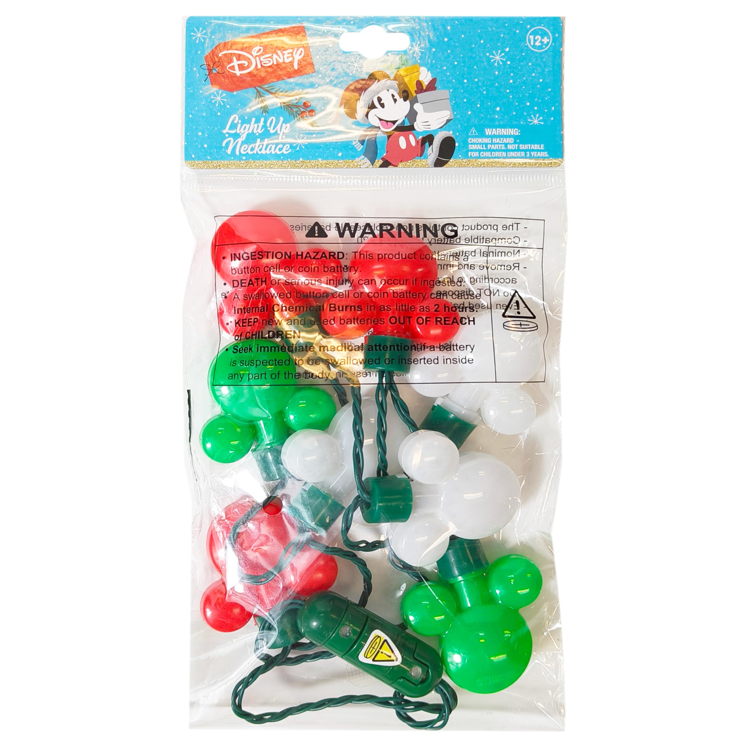 LUV HER Disney Mickey Mouse Christmas Light Up Holiday Necklace, Ages 3+ - LuvHer Shop