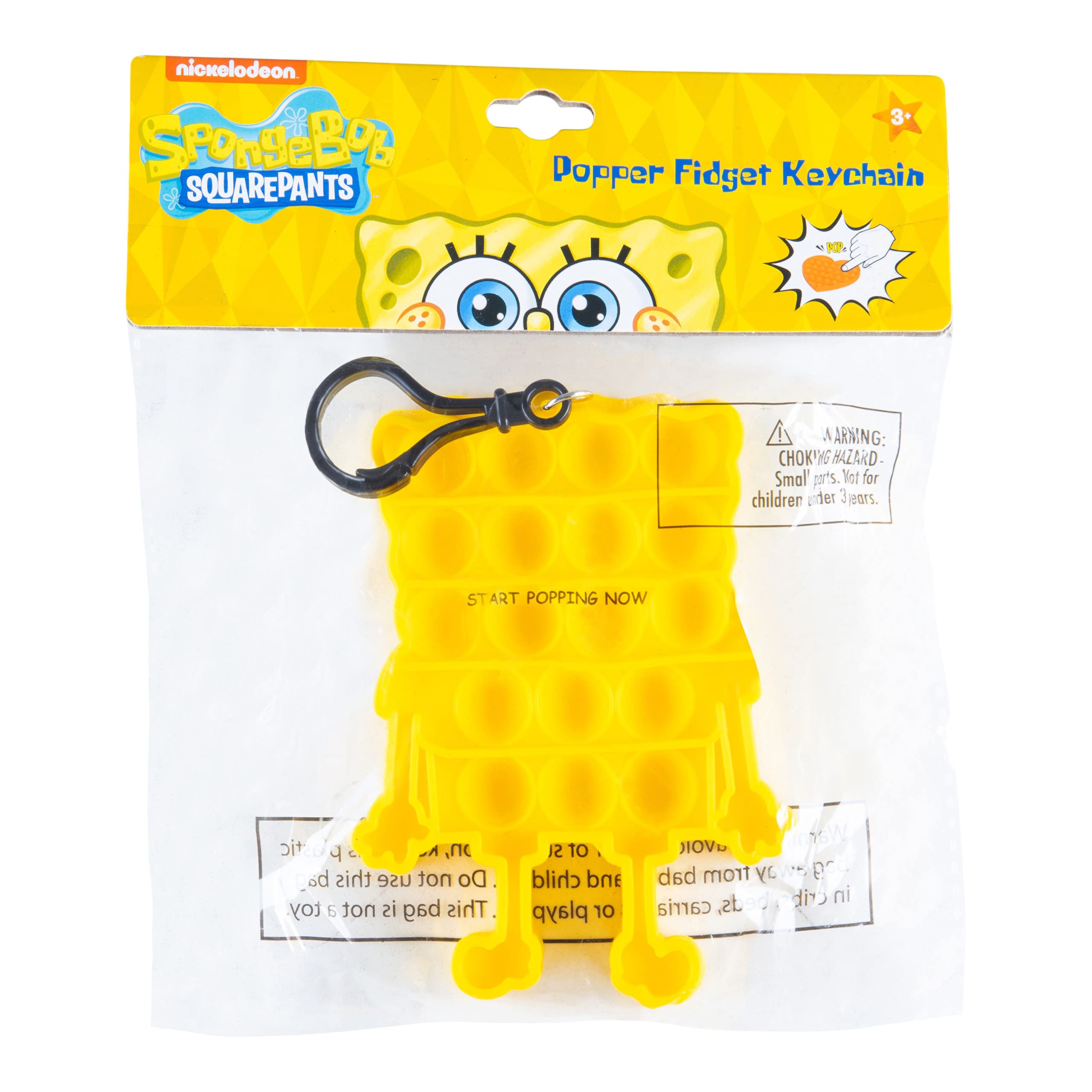 LUV HER - Popper Keychain - Pop it - Yellow Square Shaped - Pop Its - Kids Keychain - Small Fidget Toy - Stress Relief - Play Accessories - Ages 3 + - LuvHer Shop