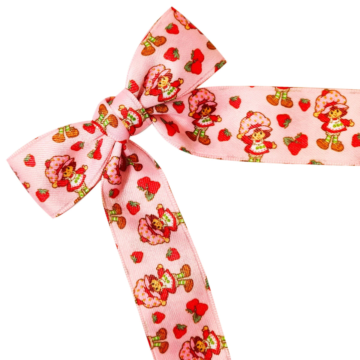 Strawberry Shortcake Printed Long Tail Hair Bow Set