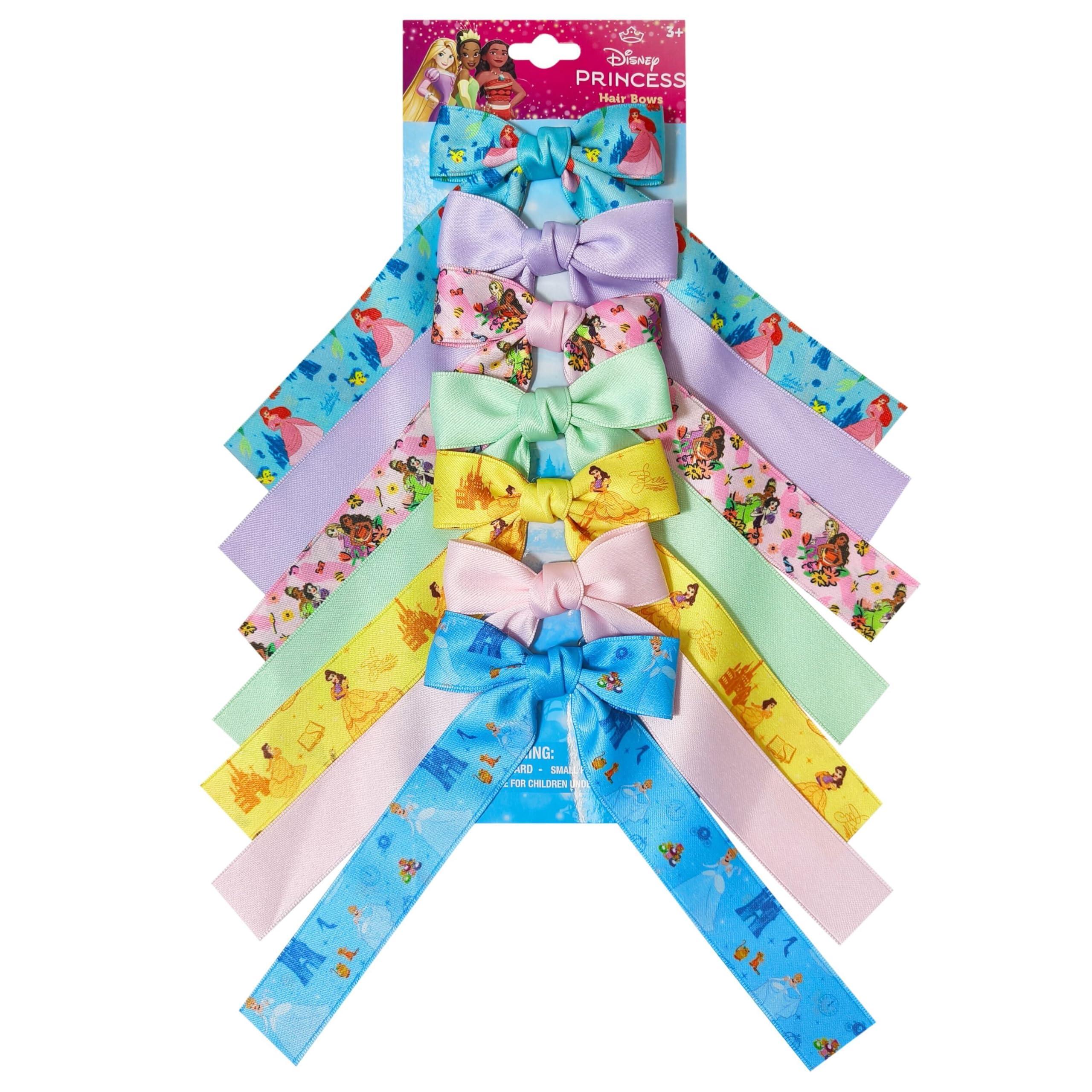 Disney Princess Printed Long Tail Hair Bow Set for Girls –...