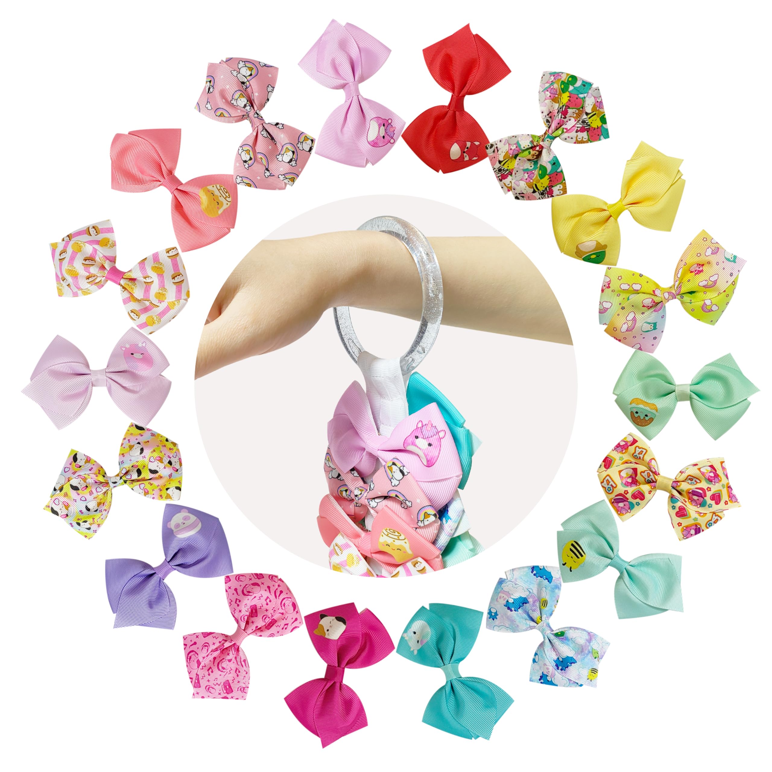 LUV HER Special Squishmallows Hair Accessory for Girls! 18pc Hair Bow with Aligator Clips, age 3+ - LuvHer Shop