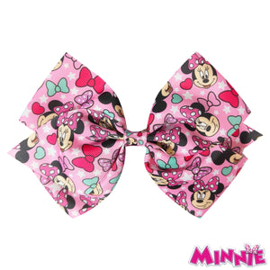 LUV HER Cute Disney Junior Minnie Single Hair Bow For Girls - One Large Printed Hair Bow Featuring your Favorite Character Minnie - Alligator Clip - Birthday Gift for Girls Ages 3+ - LuvHer Shop