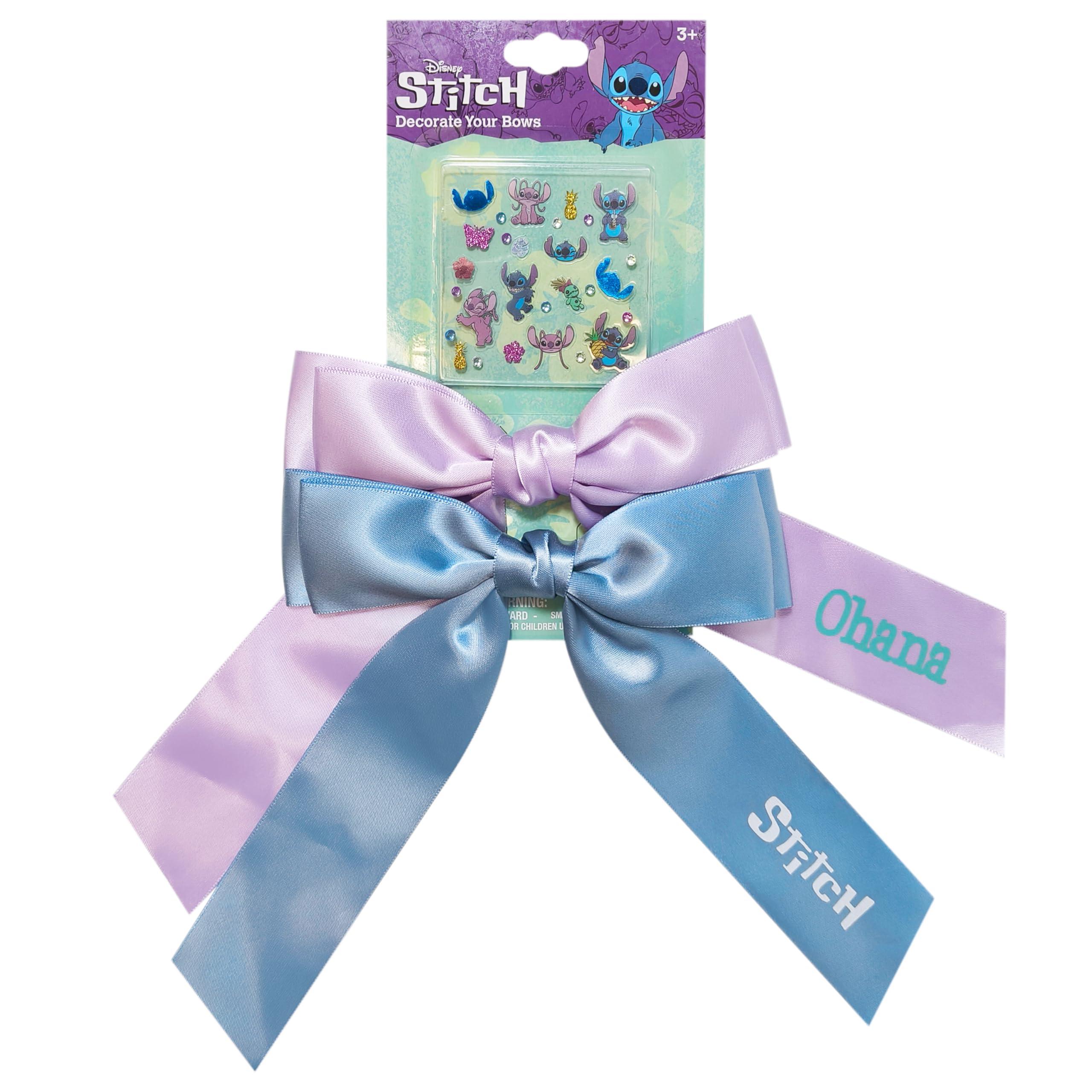 The Stitch Long Tail Hair Bow Set for Girls – Pink & Blue...
