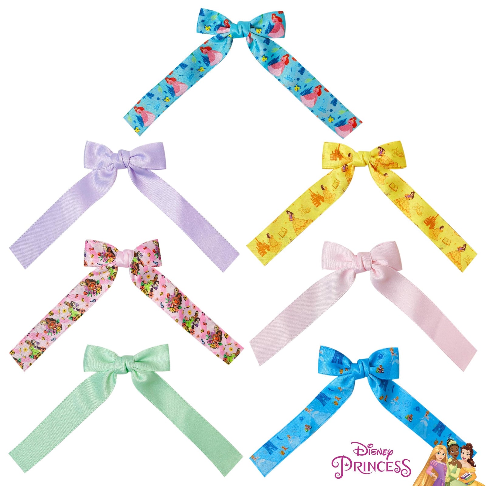 Disney Princess Hair Bows set featuring colorful bows with princess designs, LuvHer Shop