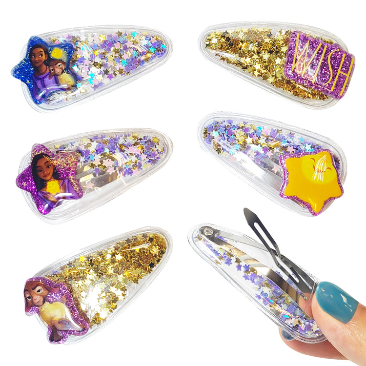 Disney Wish Girls Cute Hair Clips with Favorite Character Charms, Magical Confetti Hair Accessories for Toddlers Ages 3+ - LuvHer Shop