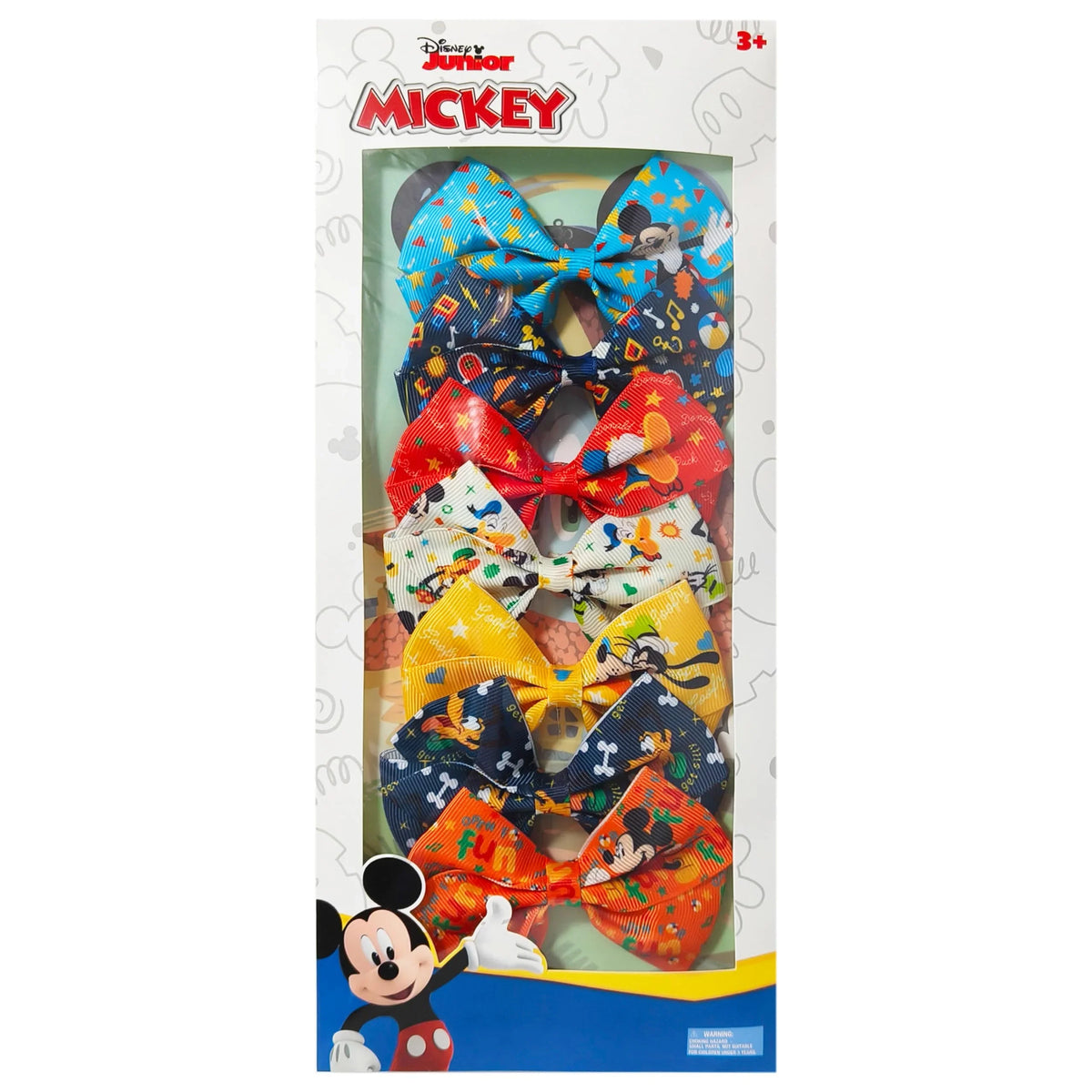 Disney Mickey Printed Girls' Hair Bows – 7-Pack 4-Inch Hair...