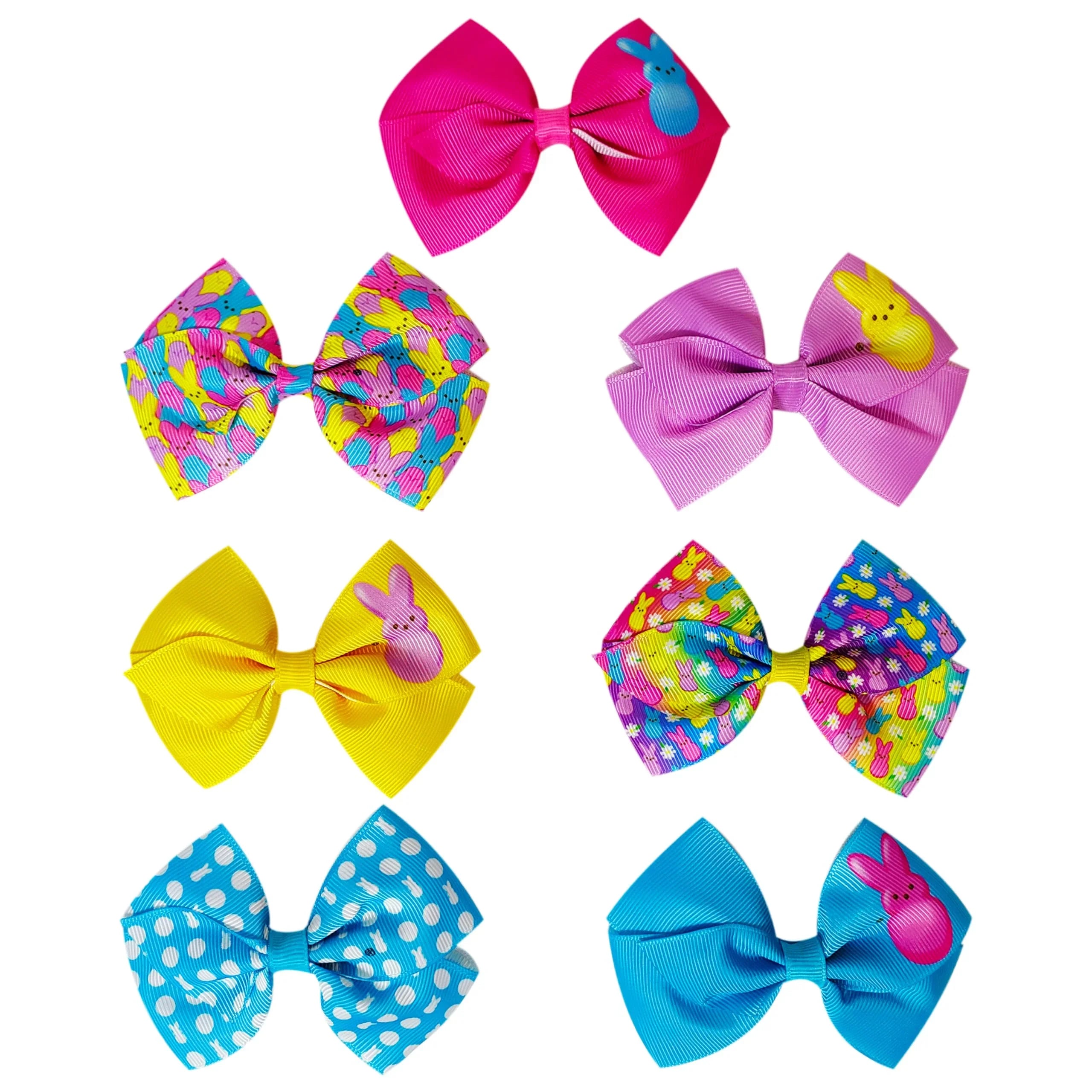 PEEPS Hair Bows For Girls Easter Bunny Hair Clips Kids Easter...