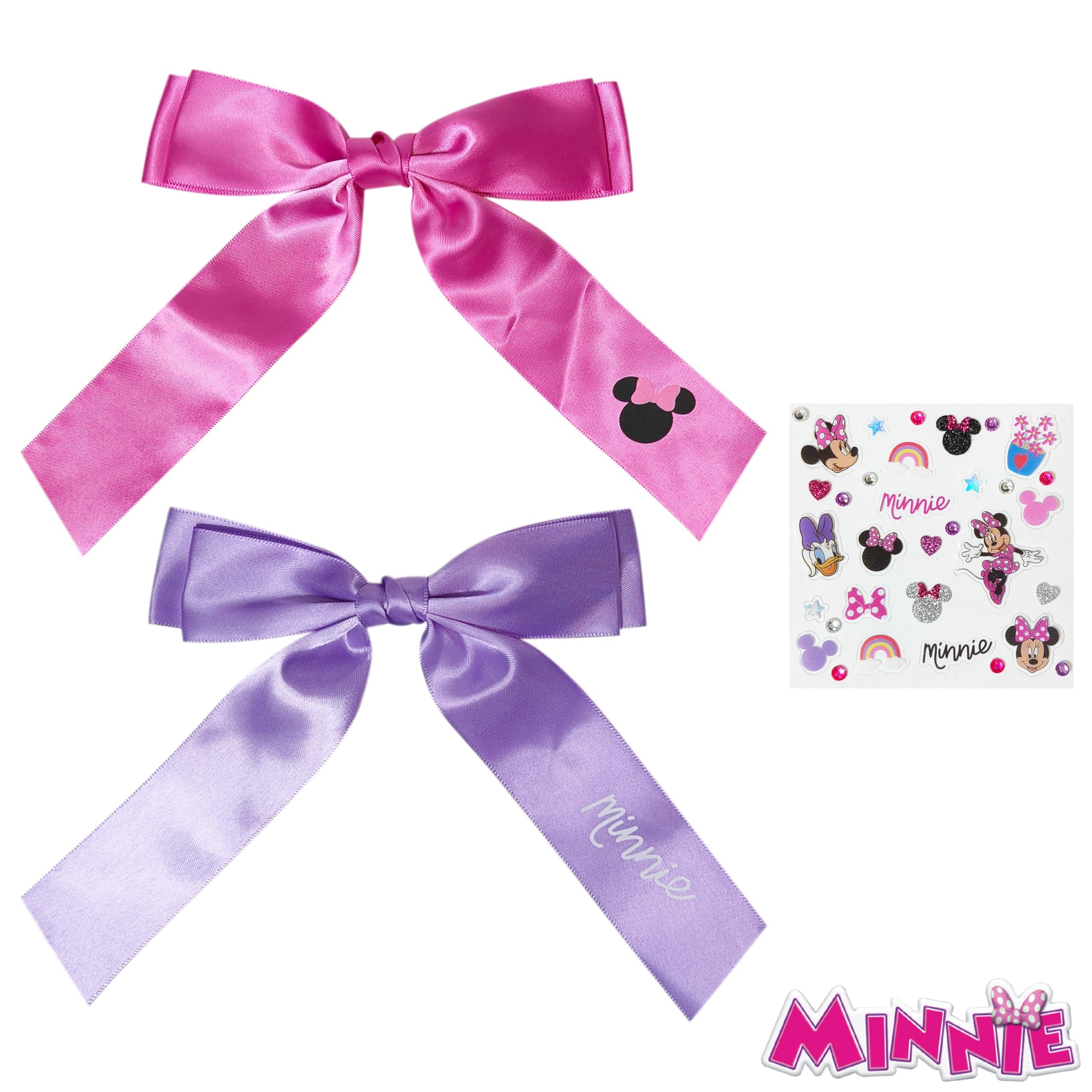Disney Minnie Mouse Long Tail Hair Bow Set for Girls – Pink &...