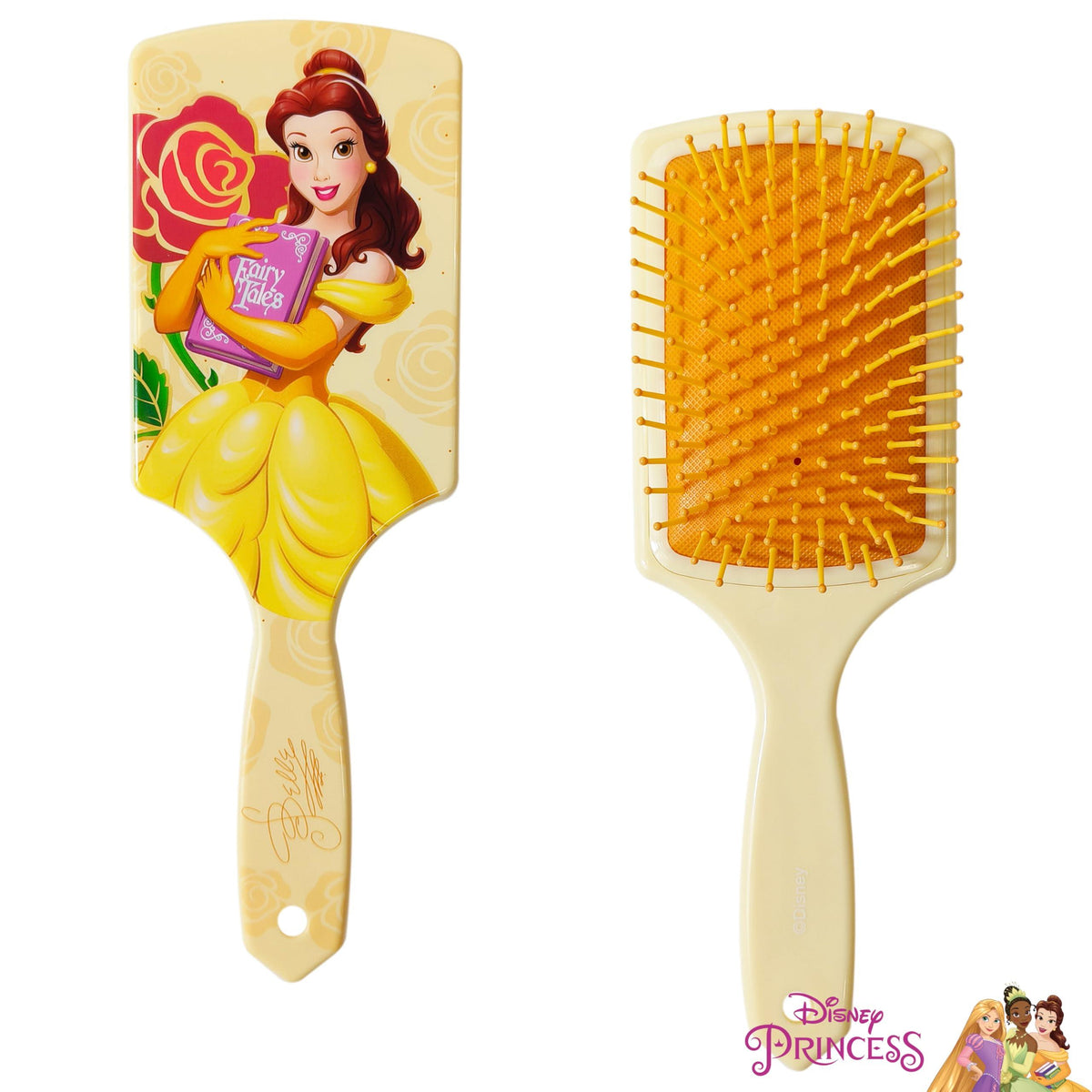 Disney Princess Belle hair brush with yellow bristles from LuvHer Shop, girls' accessory
