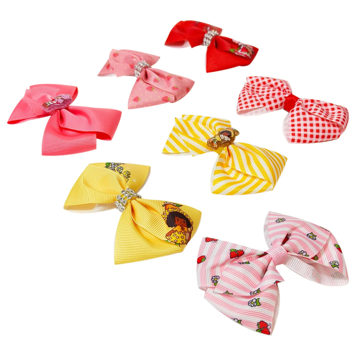 Strawberry Shortcakes Hair Bow Set - 7 Pack