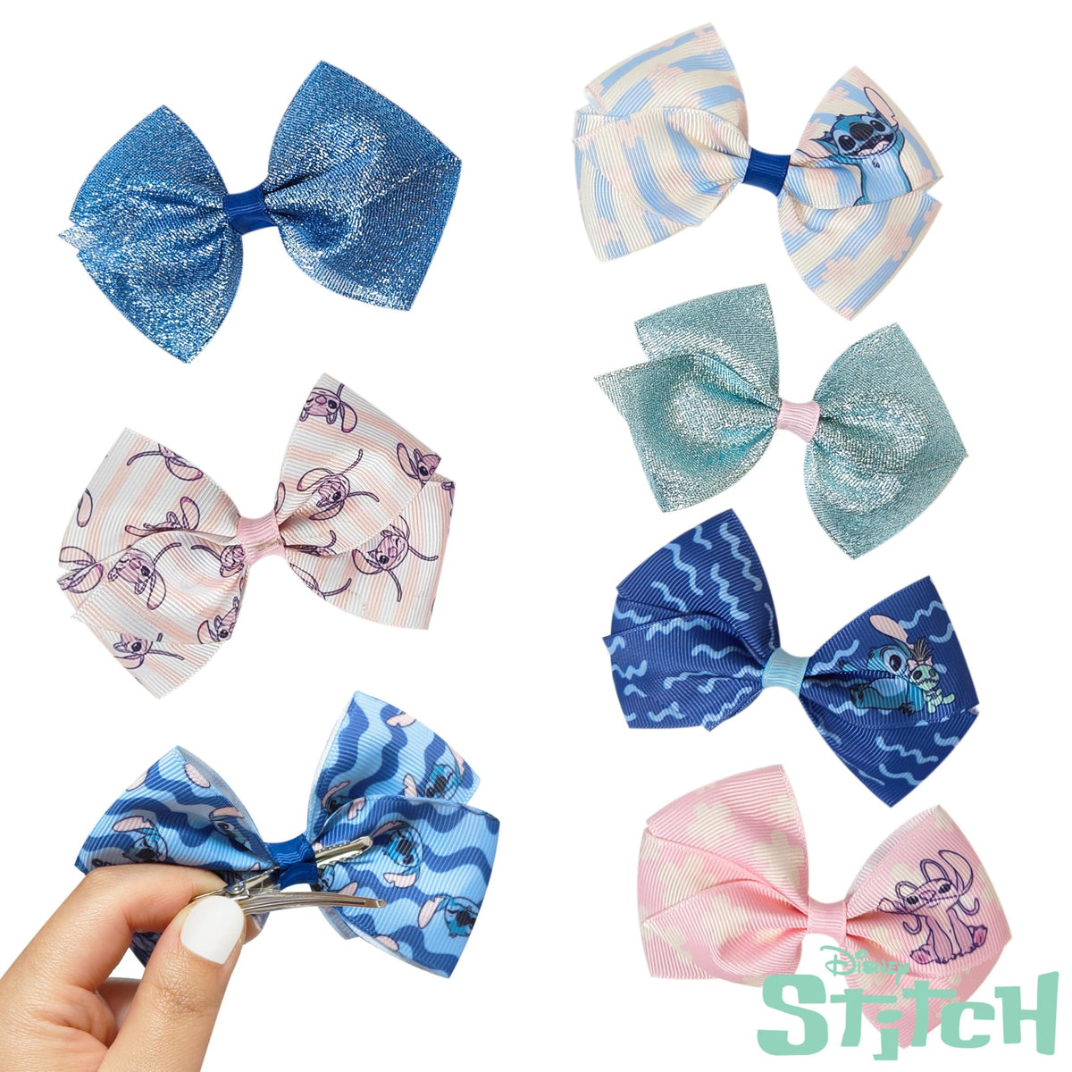 Licensed Girls Hair Bows - The Stitch Themed Hair Accessories...