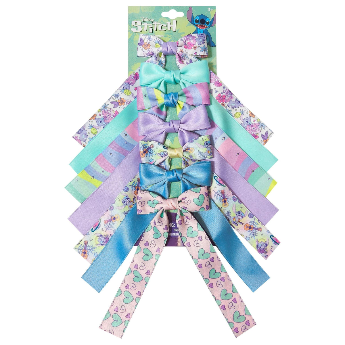 The Stitch Printed Long Tail Hair Bow Set for Girls - Printed...