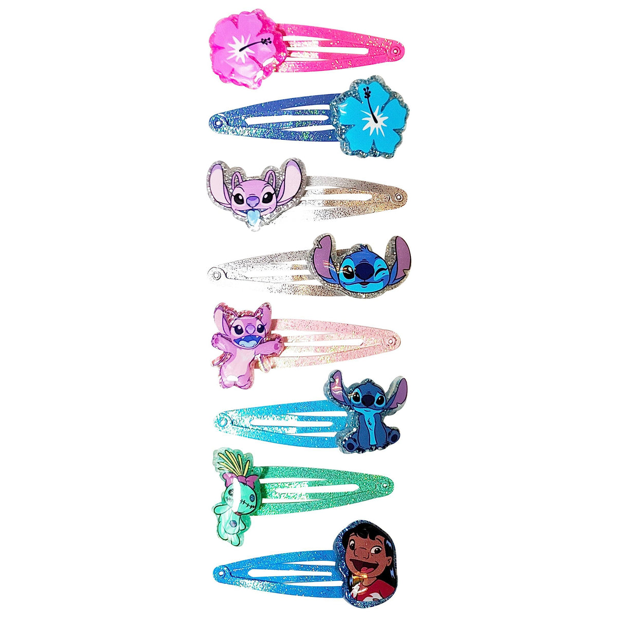 Disney Stitch and Lilo Girls' Hair Clips Set with colorful character designs, LuvHer Shop