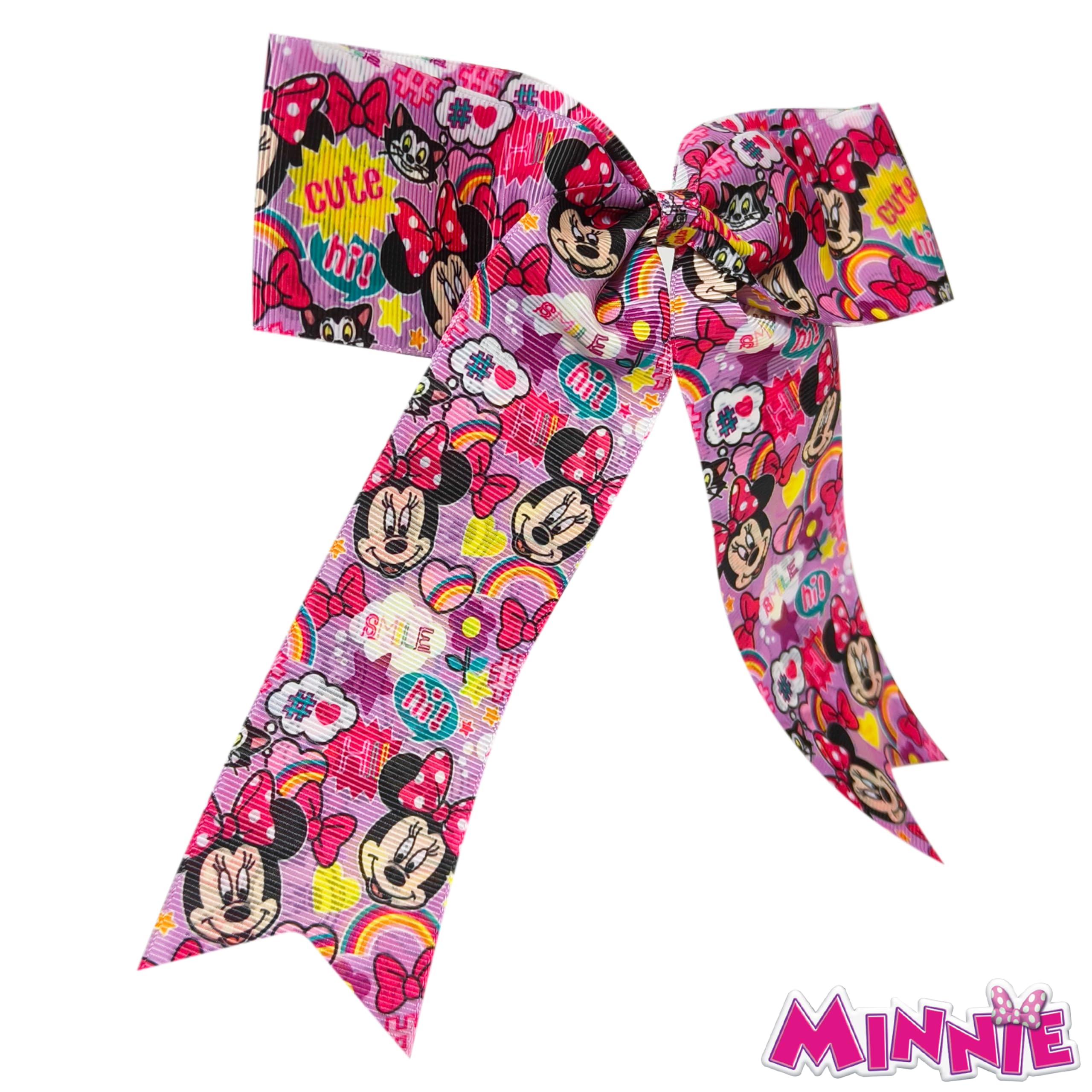 LUV HER Cute Disney Junior Minnie Hair Bows For Girls - One Large Printed Hair Bow Featuring your Favorite Character Minnie - Alligator Clip - Birthday Gift for Girls Ages 3+ - LuvHer Shop