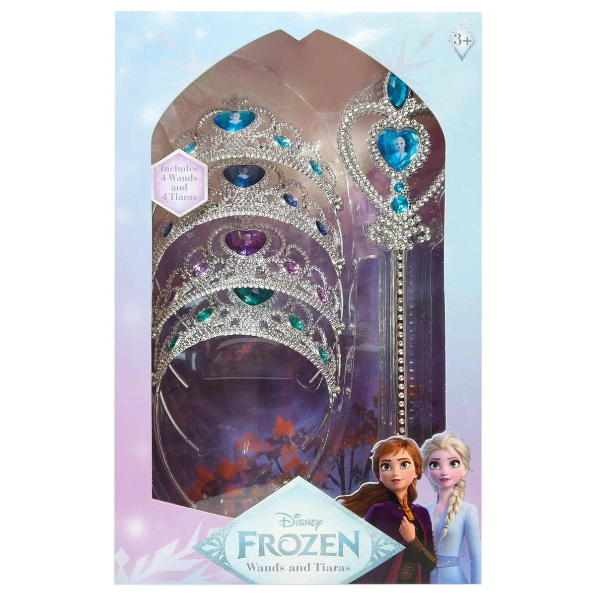 Disney Frozen Wands and Tiaras set in gift box with Elsa and Anna graphics, girls' accessories