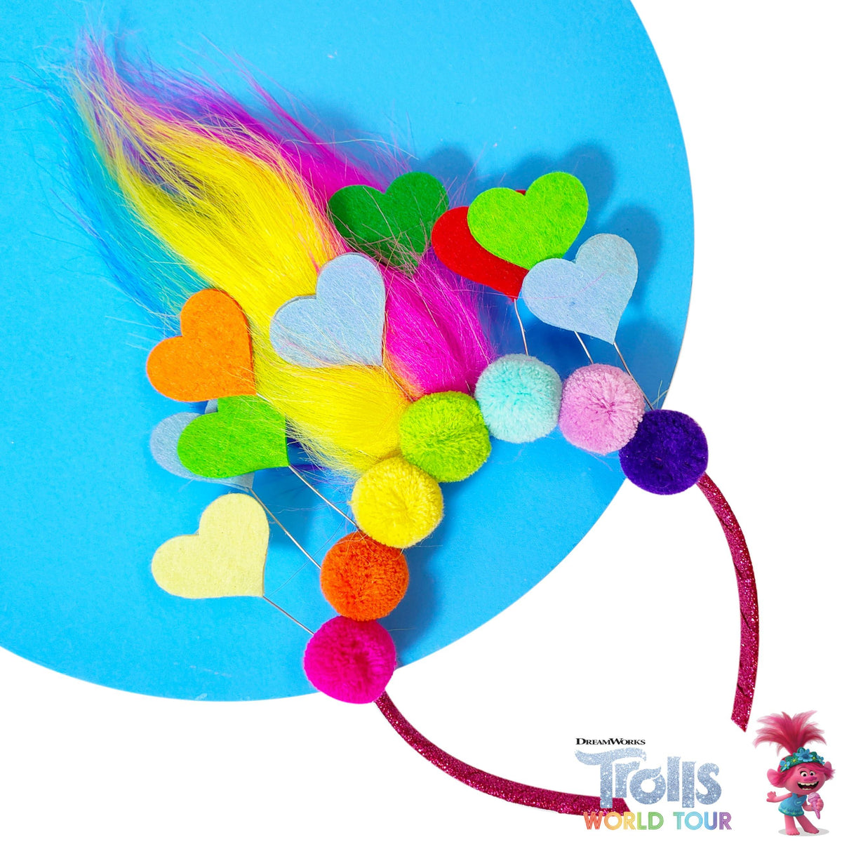 Trolls World Tour Headband with Character Wig