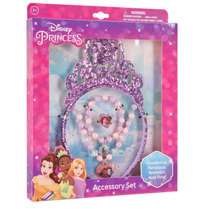 LUV HER Disney Princess Toys Tiaras For Girls - Jewelry for Girls - Dress Up set All in one Box - Tiaras - Play Jewelry Set - 4pc Princess Tiara, Necklace, Dress Up Bracelet, Ring Ages 3+ - LuvHer Shop