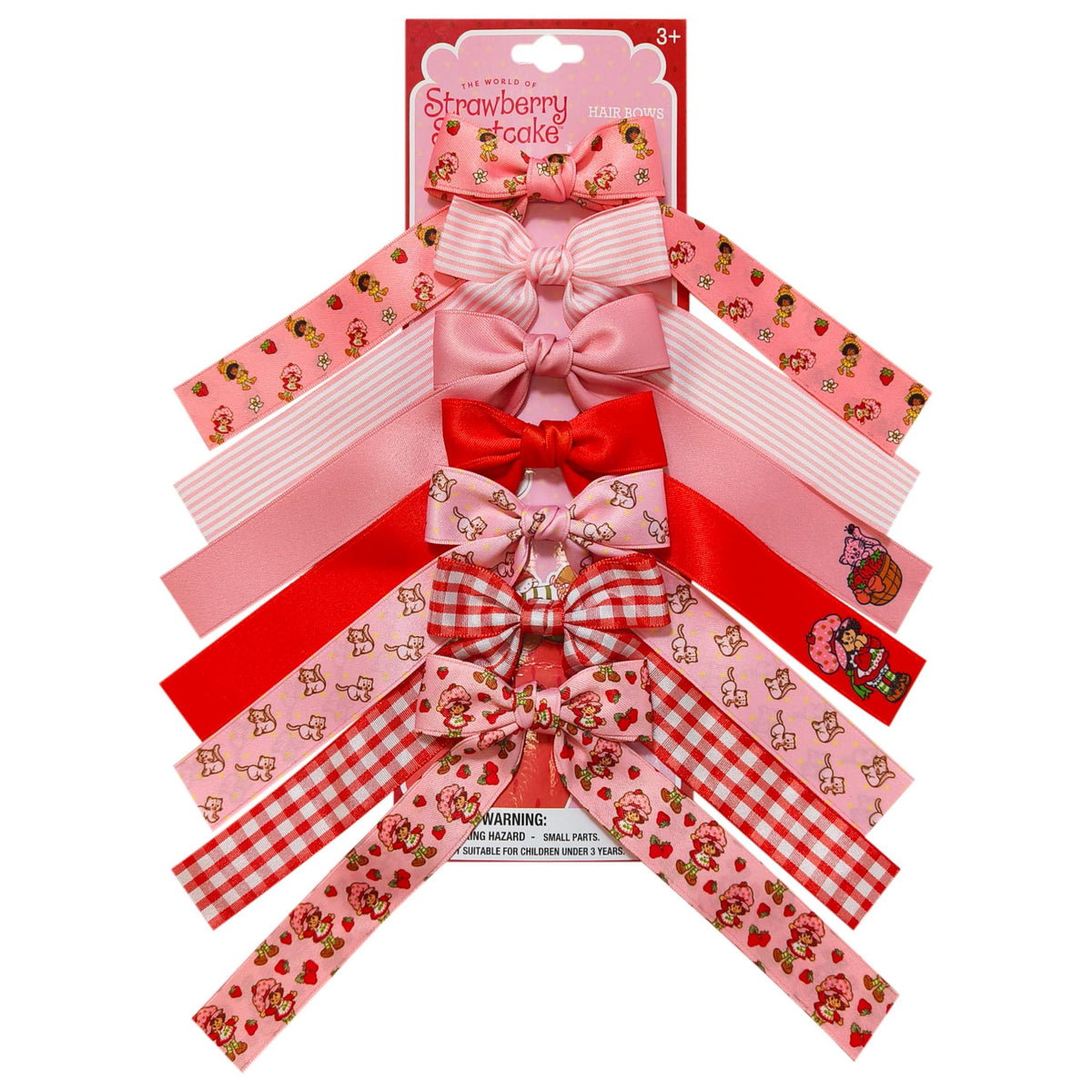 Strawberry Shortcake Printed Long Tail Hair Bow Set