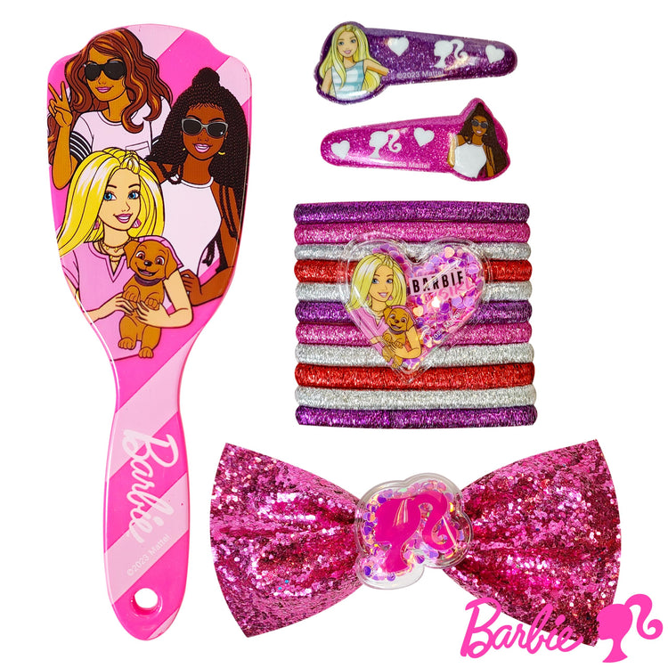 Barbie Accessories - Hair Gift Box With Mini Brush, Bow, PVC Snaps, and Lurex Elastics (Ages 3+) - LuvHer Shop