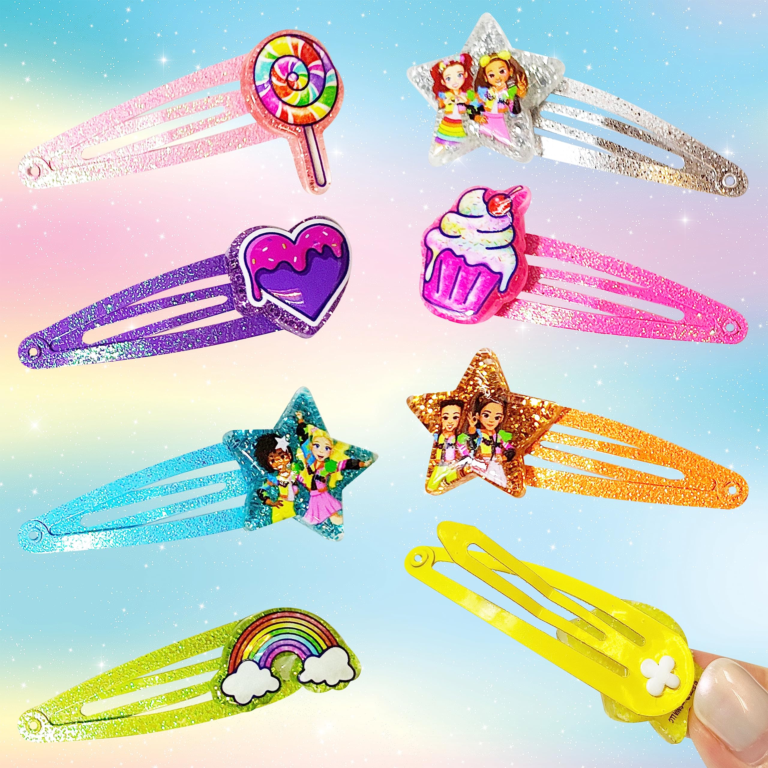 Kids Hair Clips for Girls X0MG POP Snap Clips 8 Pack Multi Color Ages 3+ - LuvHer Shop