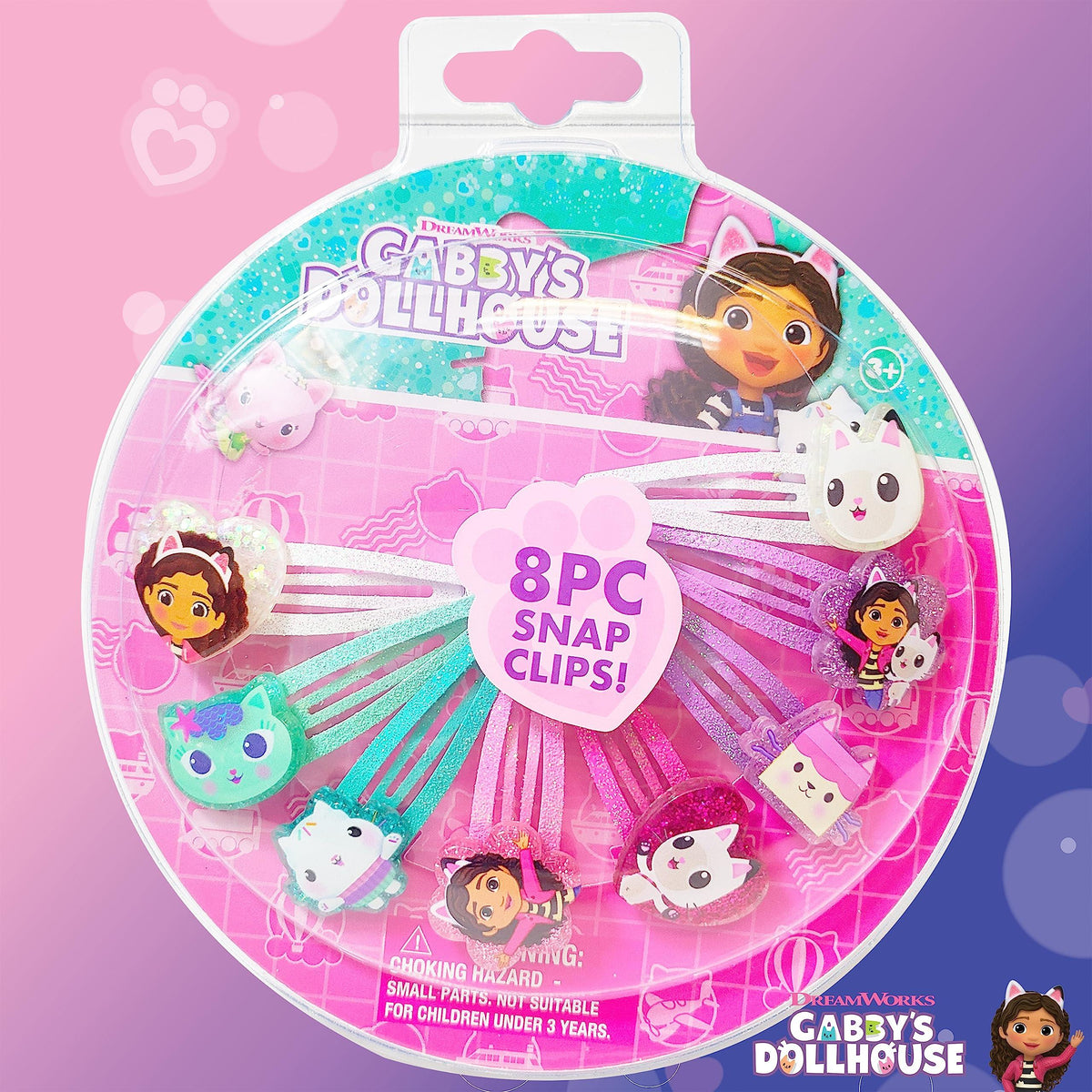 Gabby's Dollhouse 8pc snap clips hair accessory set with character designs, LuvHer Shop