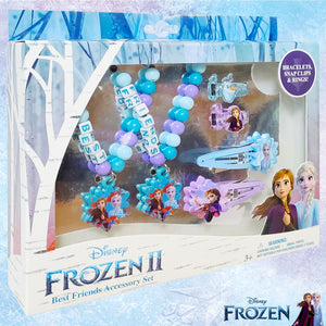 LUV HER Frozen 2 Girls BFF 6 Piece Toy Jewelry Box Set with 2 Rings, 2 Bead Bracelets and Snap Hair Clips - LuvHer Shop