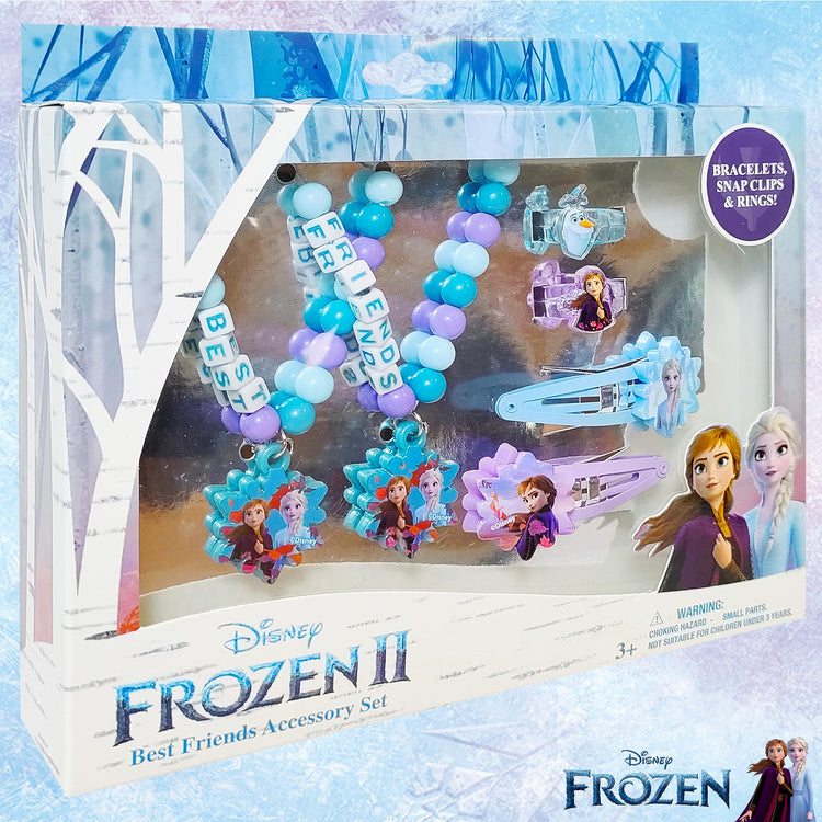 LUV HER Frozen 2 Girls BFF 6 Piece Toy Jewelry Box Set with 2 Rings, 2 Bead Bracelets and Snap Hair Clips - LuvHer Shop