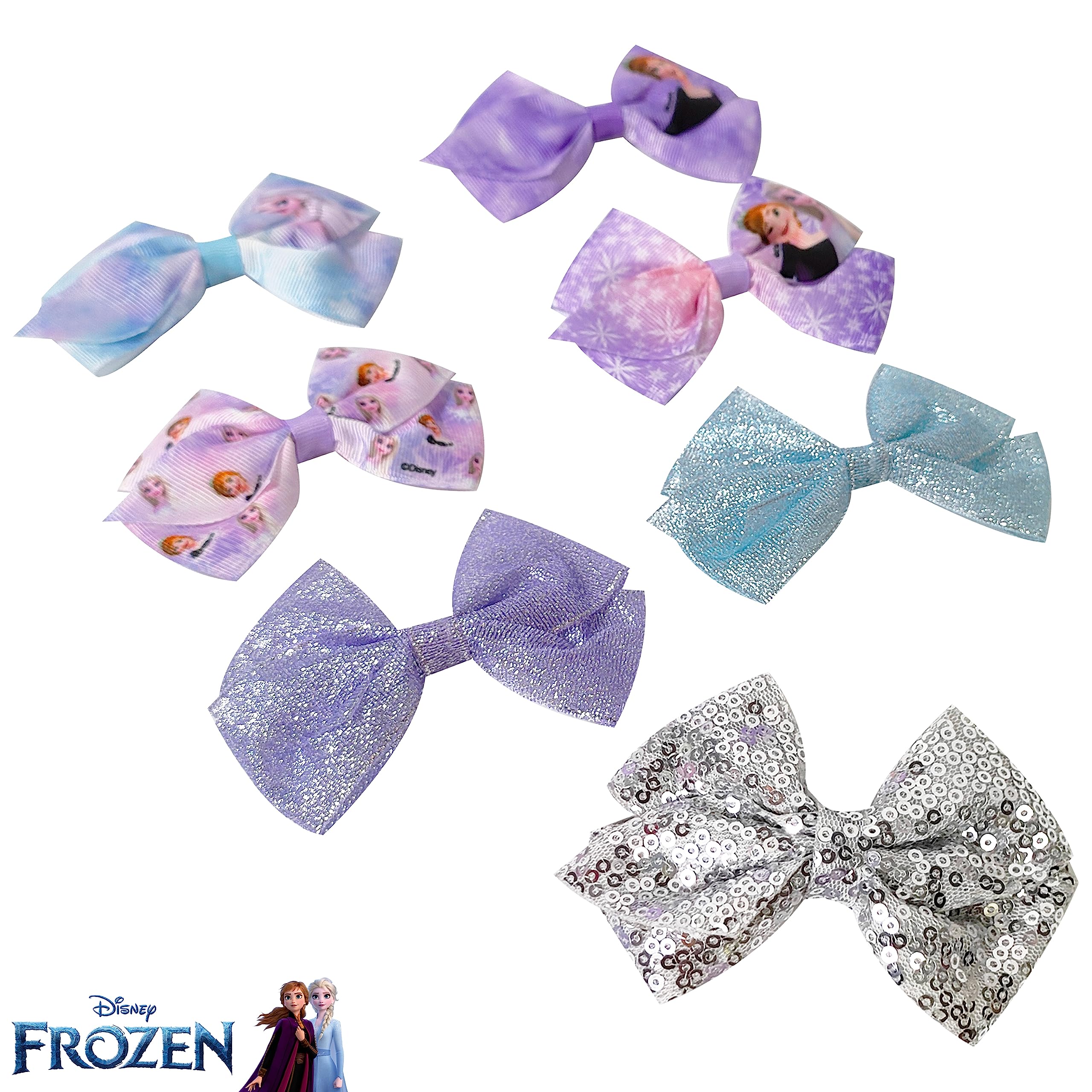 Frozen 2 Girls 7 Piece Princess Hair Bow Set - LuvHer Shop