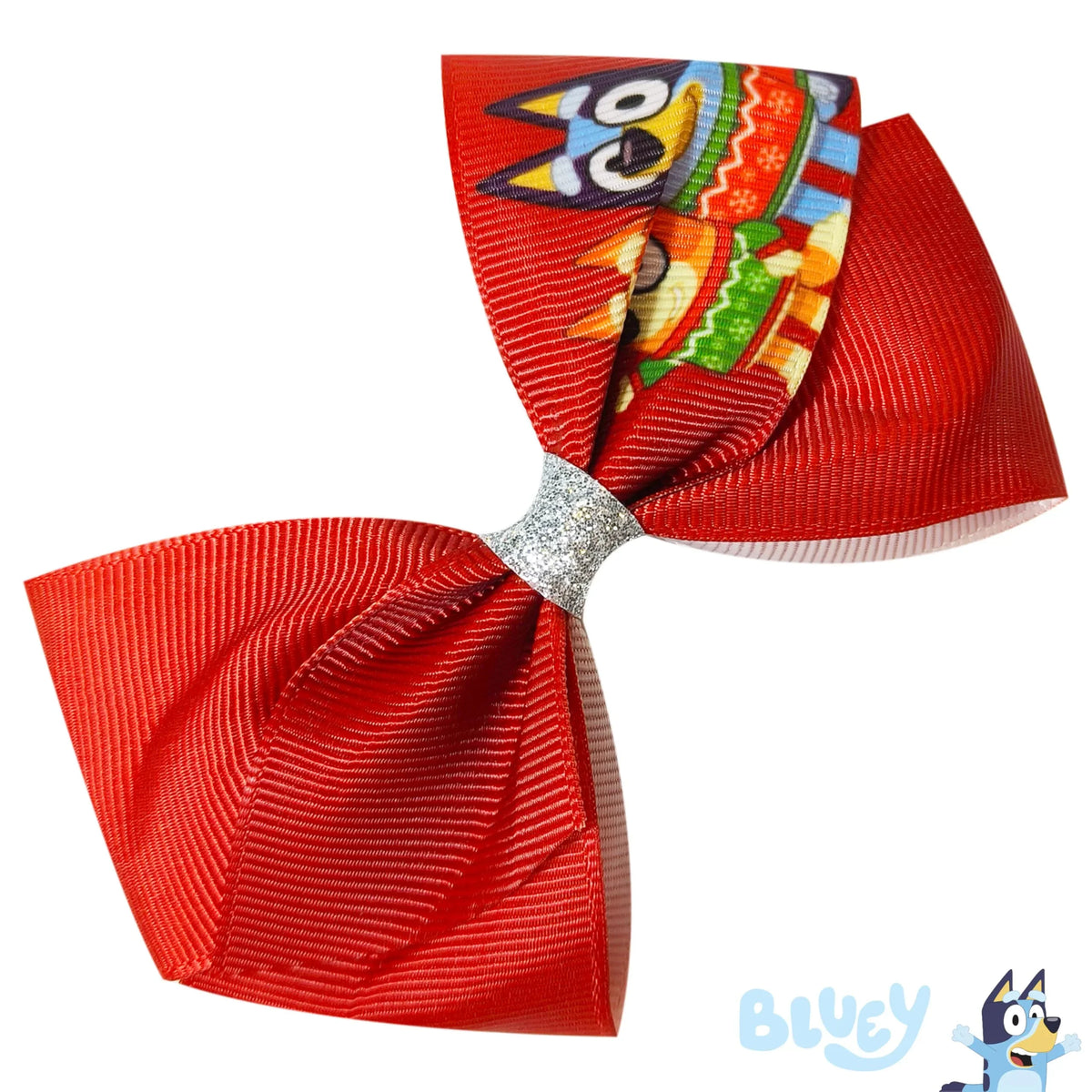 Bluey Holiday Bow, red hair accessory with Bluey characters, LuvHer Shop official product
