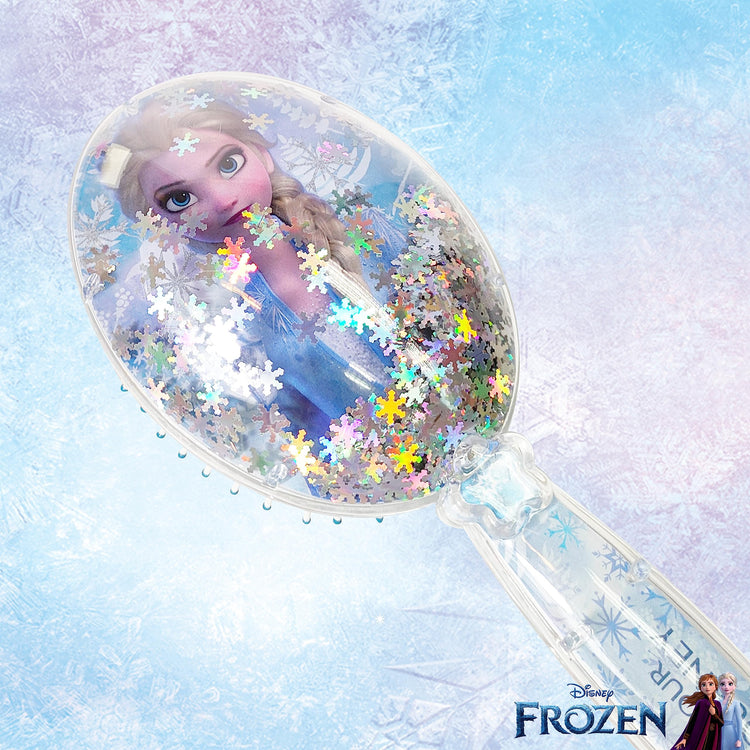 Frozen II Girls Snowflake Confetti One Hair Brush, Silver - Ages 3+ - LuvHer Shop