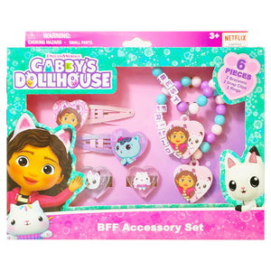 Luv Her Gabby's Dollhouse Girls BFF 6 Piece Toy Jewelry Box Set with 2 Rings, 2 Bead Bracelets and Snap Hair Clips Ages 3+ - LuvHer Shop