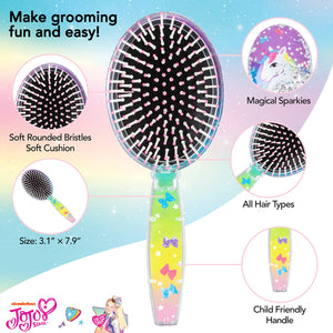 Jojo Siwa Unicorn Girls Confetti Hair Brush, Rainbow Color, Ages 3+ - LuvHer Shop