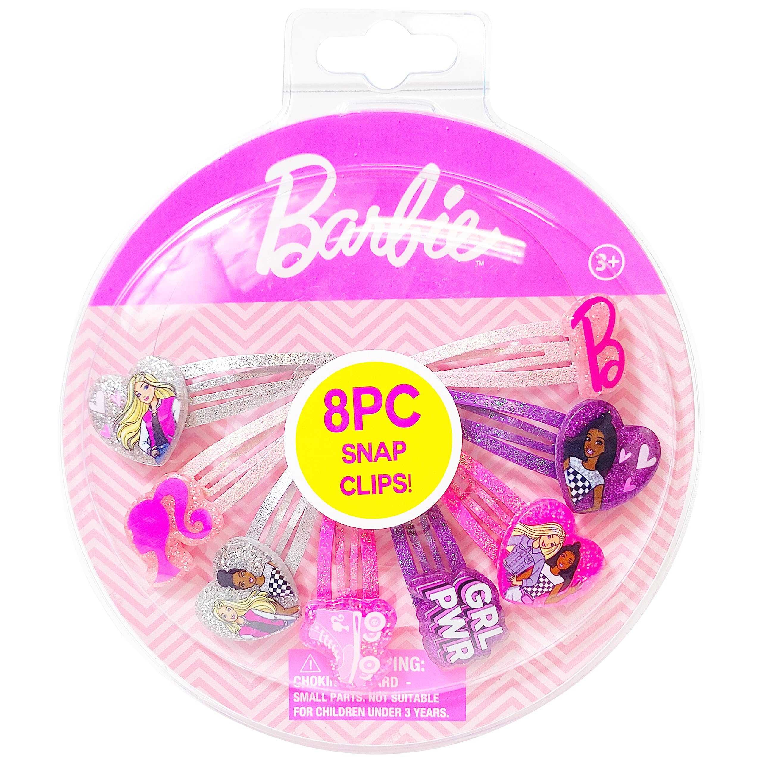 LUV HER Barbie Hair Clips for Girls Snap Clips 8 Pack Multi Color Ages 3+