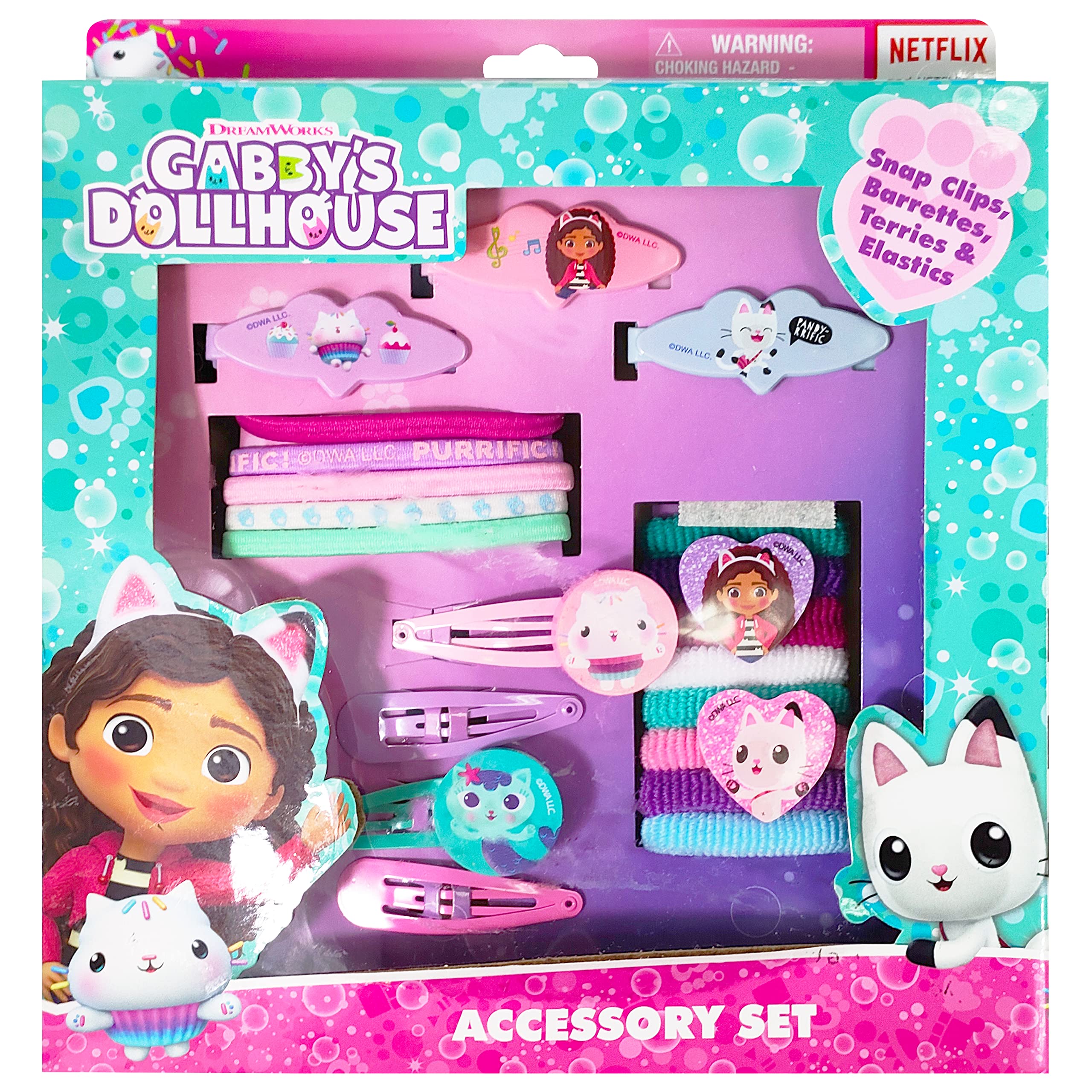 Luv Her Girls 20 Piece Accessory Set with 3 Barrettes, 4 Snap Hair Clips, 5 Elastics and 8 Terry Ponies - Ages 3+ - LuvHer Shop