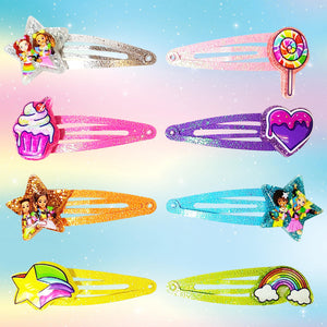 Kids Hair Clips for Girls X0MG POP Snap Clips 8 Pack Multi Color Ages 3+ - LuvHer Shop