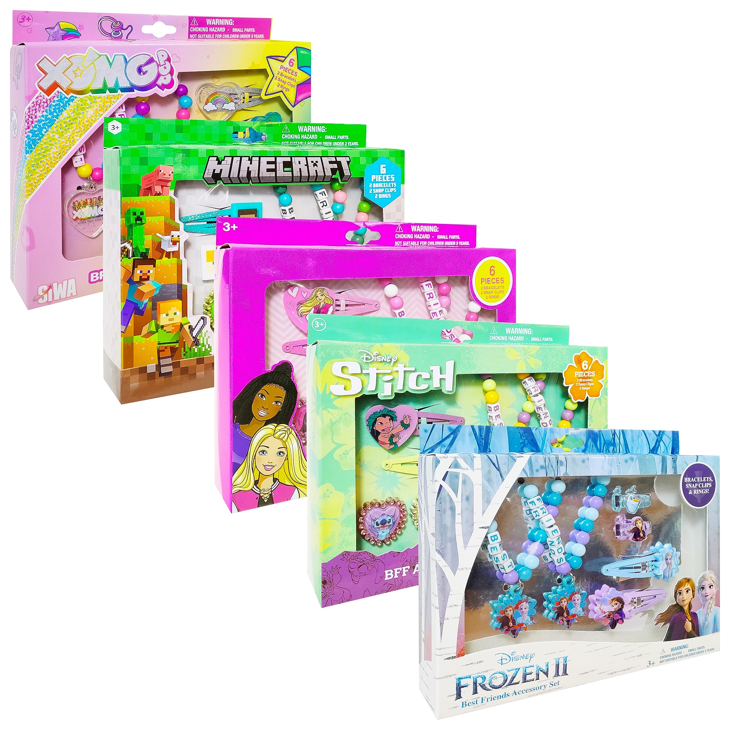 LUV HER Frozen 2 Girls BFF 6 Piece Toy Jewelry Box Set with 2 Rings, 2 Bead Bracelets and Snap Hair Clips - LuvHer Shop