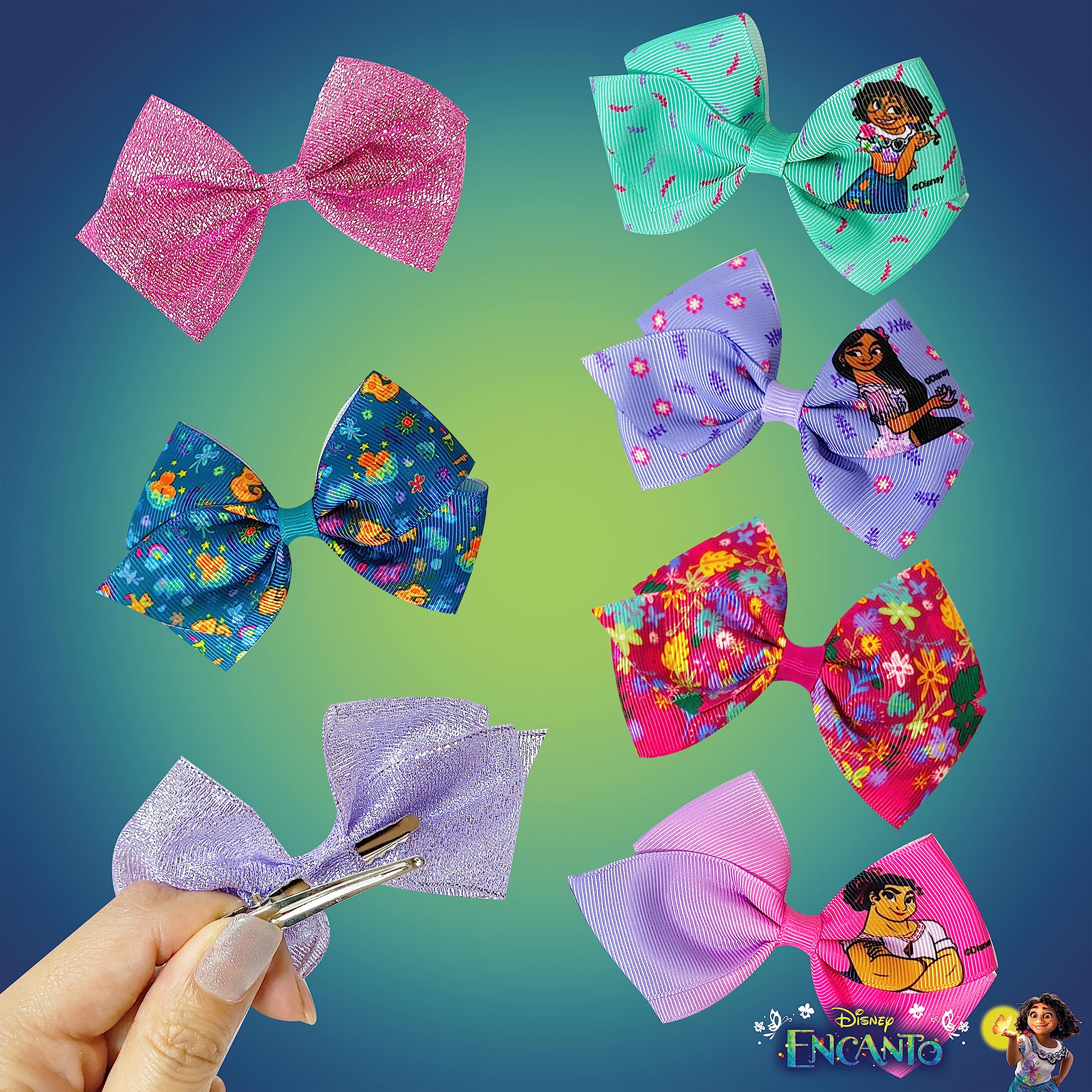 Disney Encanto Hair Bow Clips Bundle - 4 Inch Alligator Clips with Different Images, Ages 3+ - LuvHer Shop