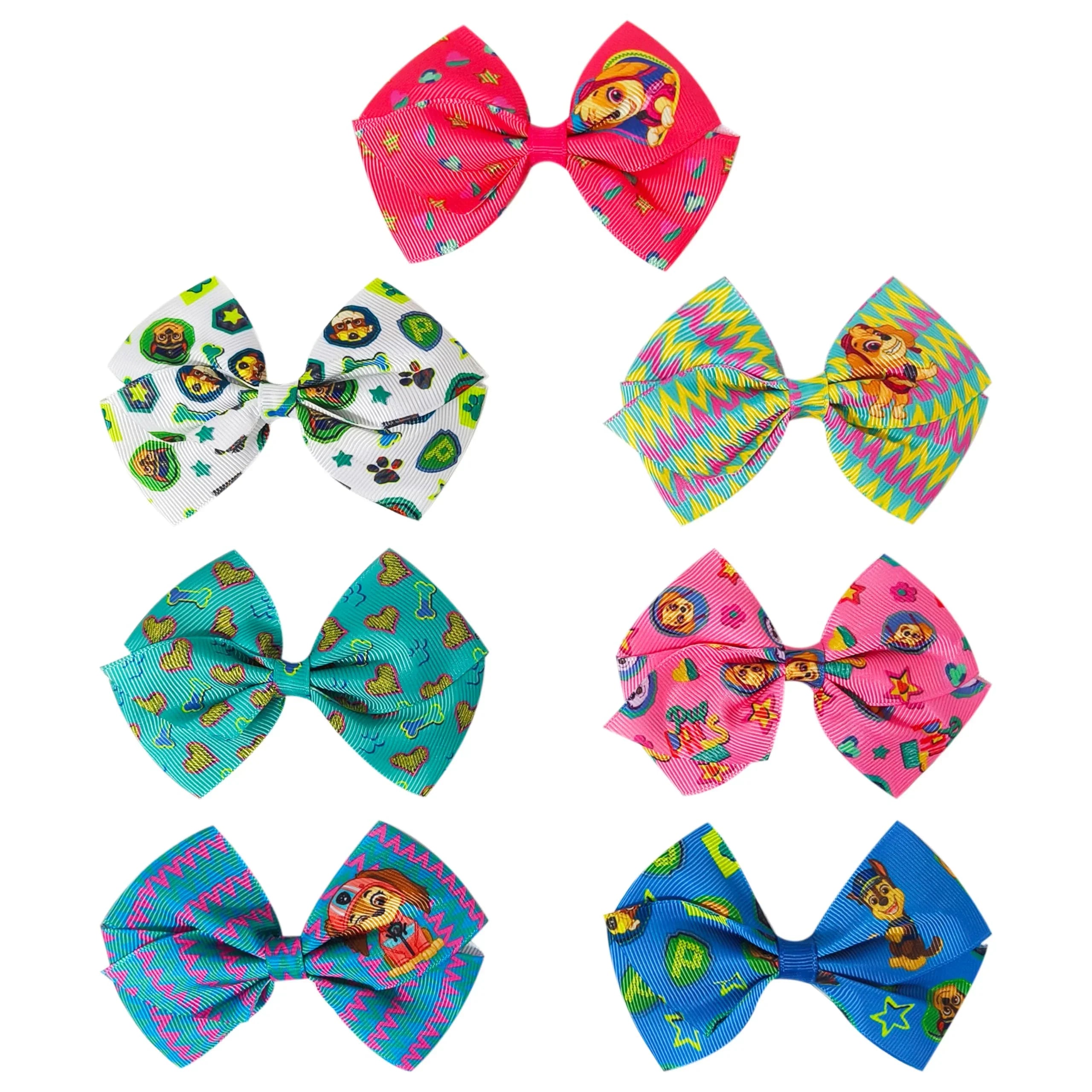 Paw Patrol Printed Girls' Hair Bows – 7-Pack 4-Inch Hair...
