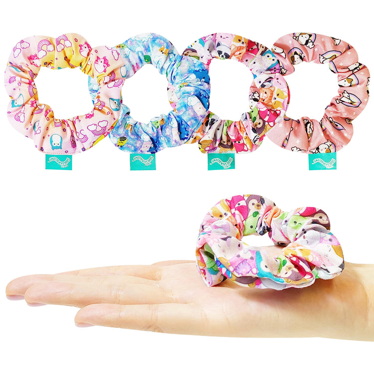 Squishmallows Cute Scrunchies for Girls of All Ages - 4 Large Hair Scrunchies for Girls - 4 Printed Scrunchies with Your Favorite Characters - LuvHer Shop