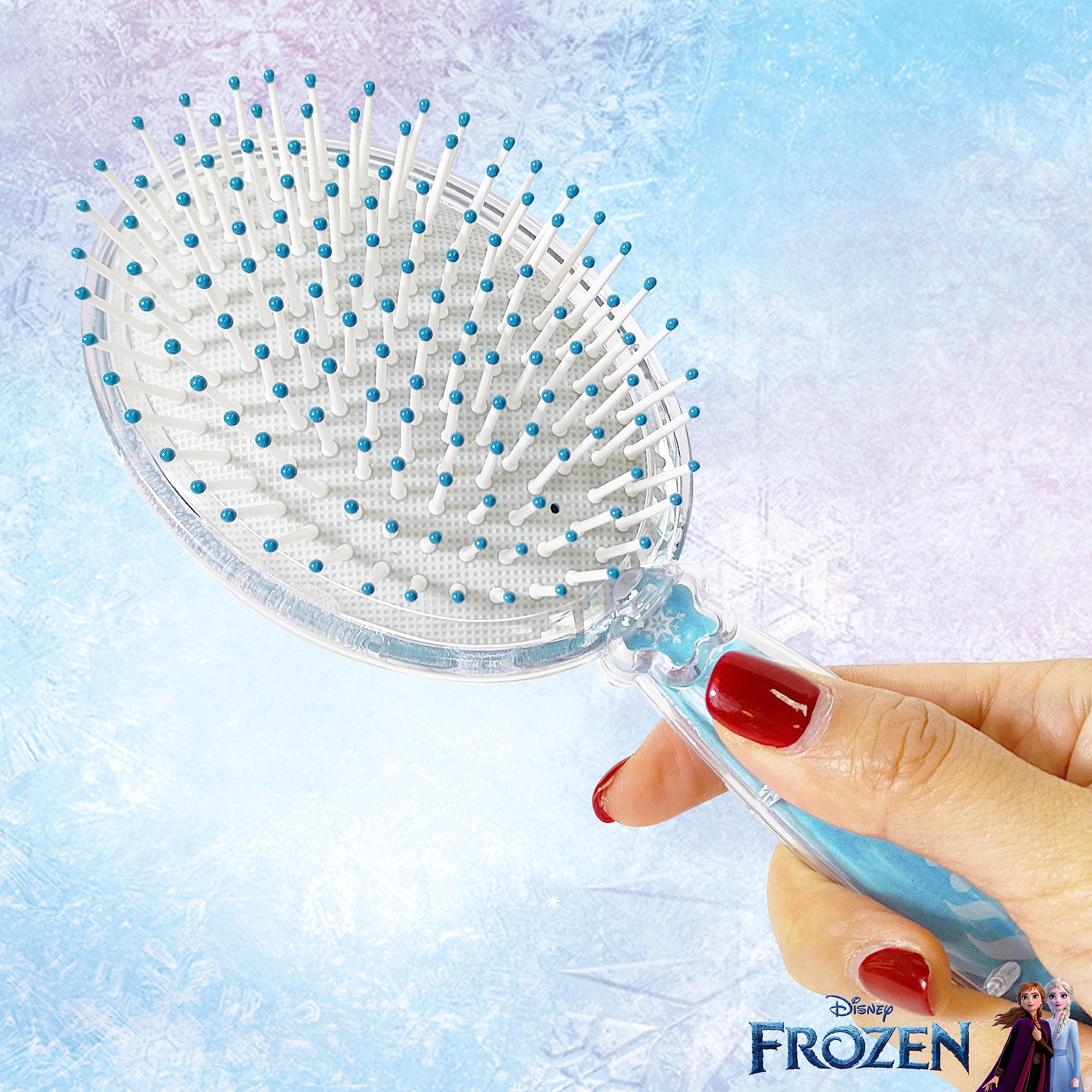 Frozen II Girls Snowflake Confetti One Hair Brush, Silver - Ages 3+ - LuvHer Shop