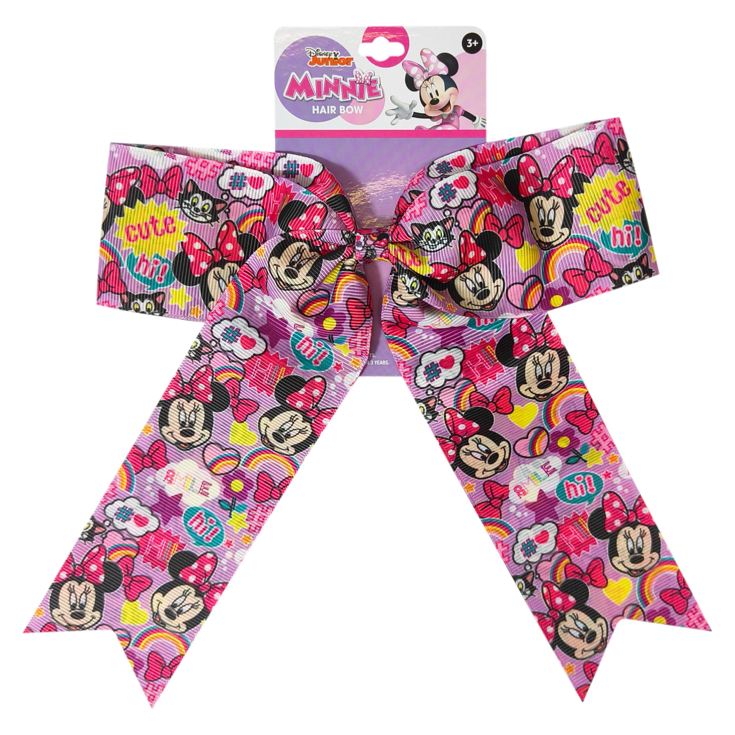 LUV HER Cute Disney Junior Minnie Hair Bows For Girls - One Large Printed Hair Bow Featuring your Favorite Character Minnie - Alligator Clip - Birthday Gift for Girls Ages 3+ - LuvHer Shop