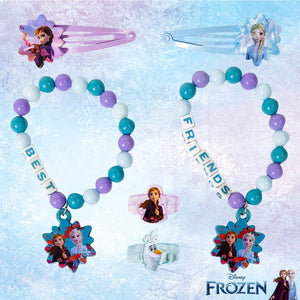 LUV HER Frozen 2 Girls BFF 6 Piece Toy Jewelry Box Set with 2 Rings, 2 Bead Bracelets and Snap Hair Clips - LuvHer Shop