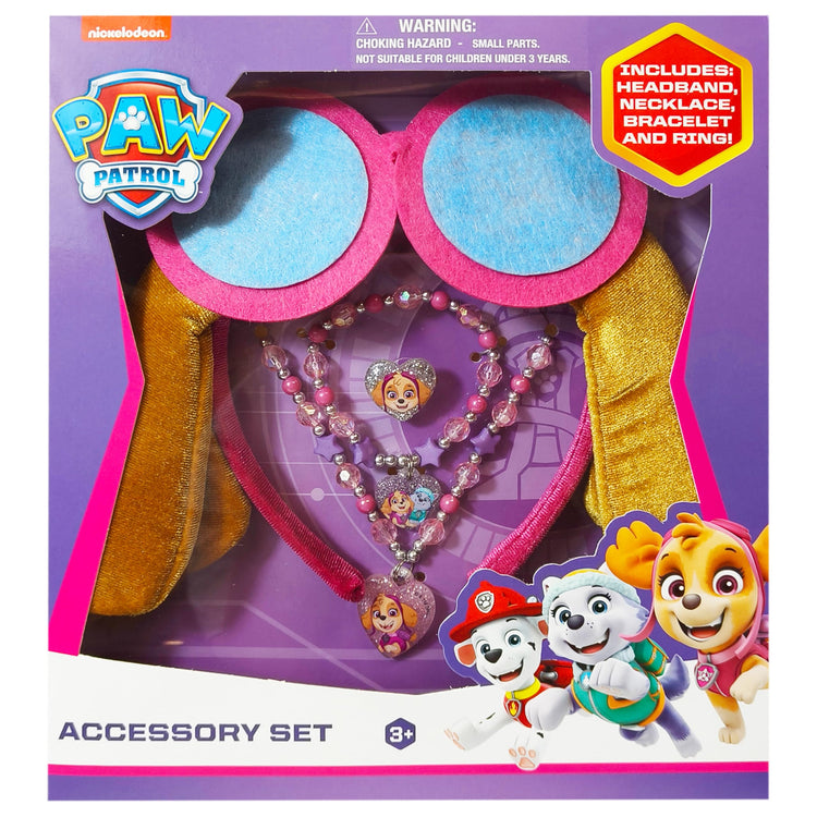 LUV HER Licensed PAW PATROL Headbands for Girls - Kids Jewelry - Dress Up Set All in one Giftable Box - Headband - Play Jewelry Set - 4pc (Toddler Headband, Necklace, Dress Up Bracelet, Ring) Ages 5 - LuvHer Shop