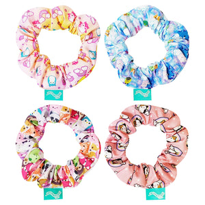 Squishmallows Cute Scrunchies for Girls of All Ages - 4 Large Hair Scrunchies for Girls - 4 Printed Scrunchies with Your Favorite Characters - LuvHer Shop