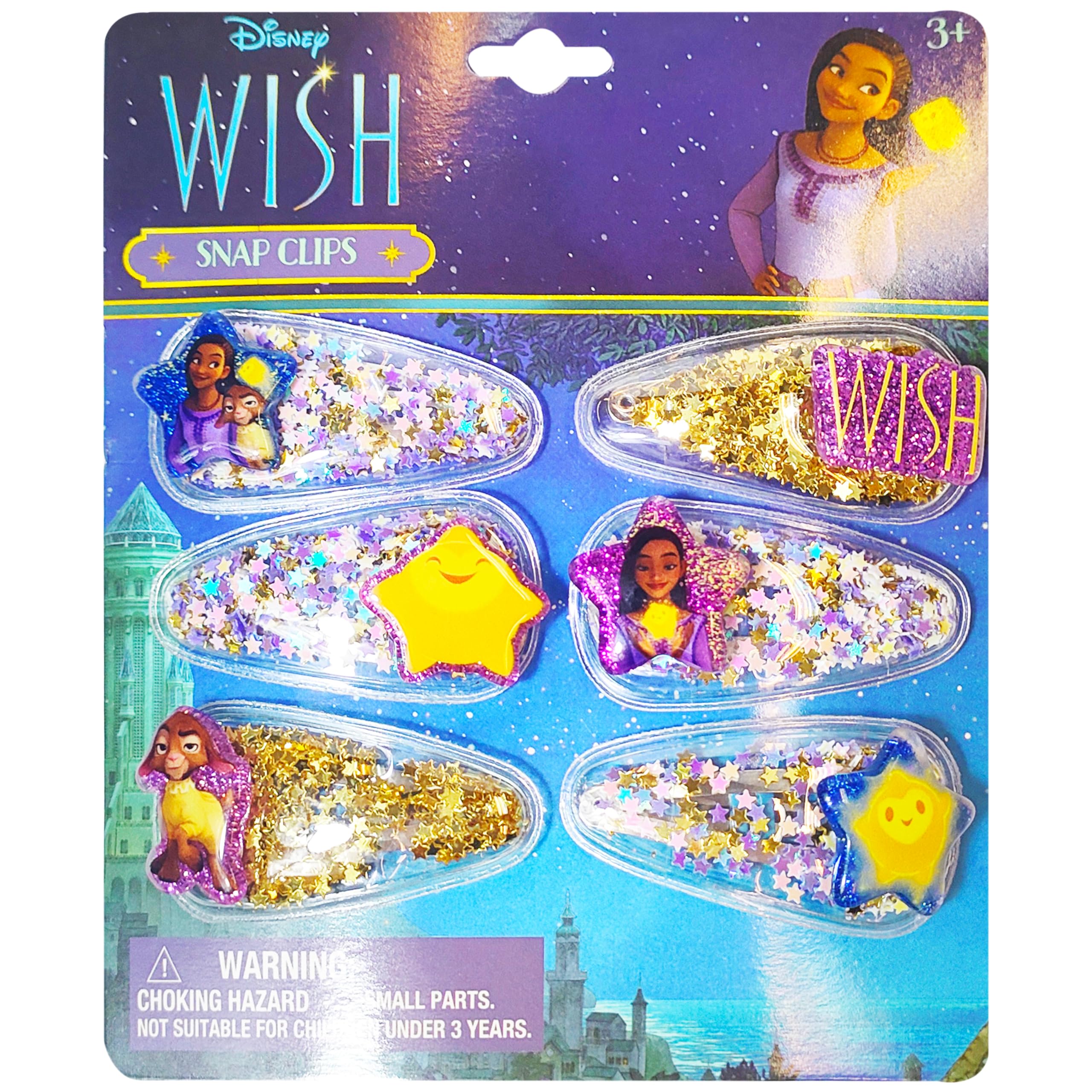 Disney Wish Girls Cute Hair Clips with Favorite Character Charms, Magical Confetti Hair Accessories for Toddlers Ages 3+ - LuvHer Shop