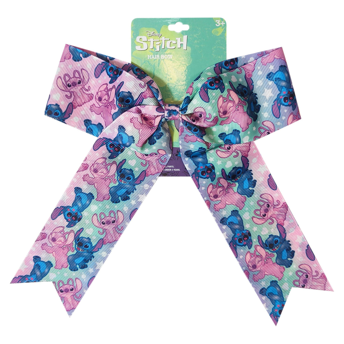 Disney Stitch Hair Bow for girls with colorful Stitch print, licensed accessory from LuvHer Shop