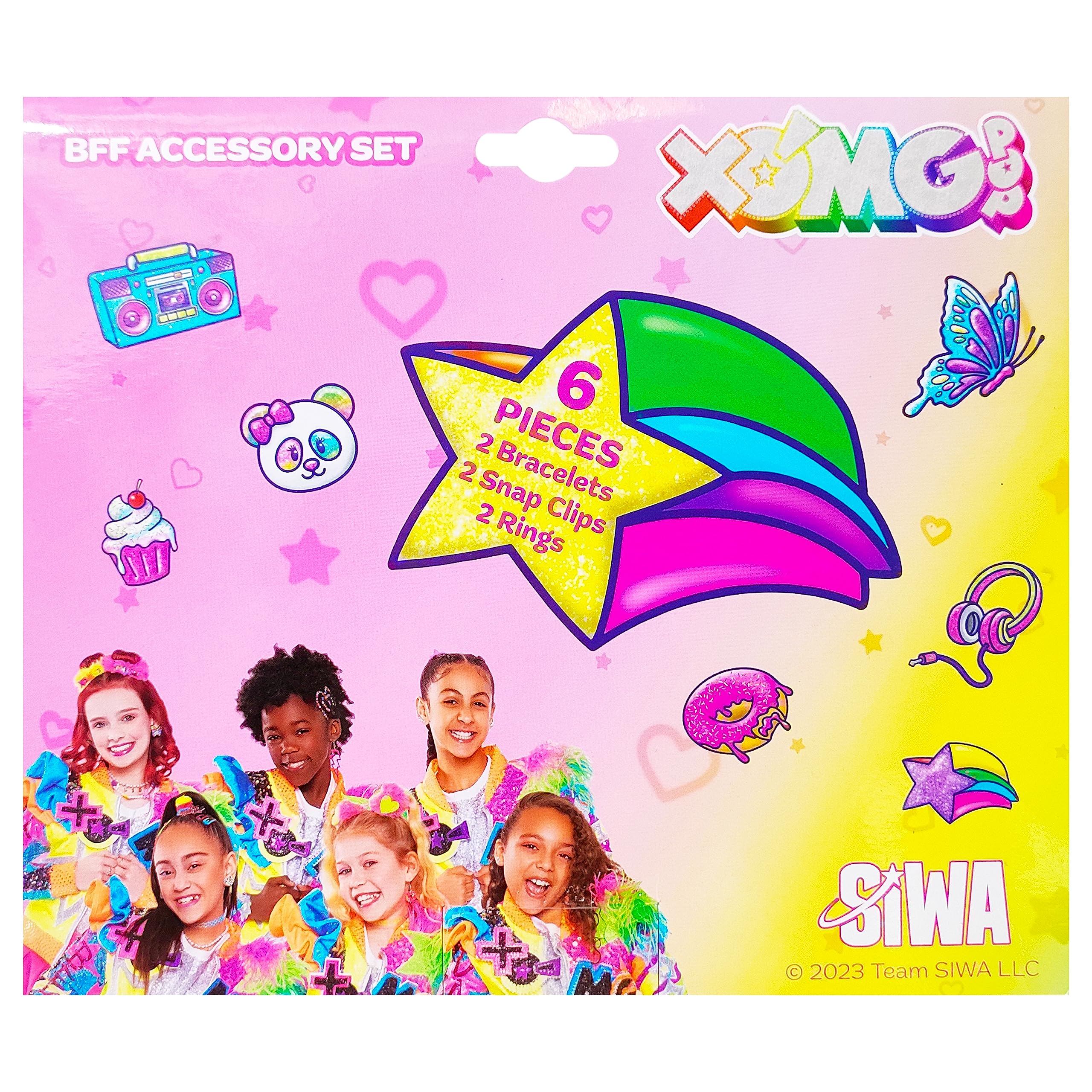 LUV HER XOMG POP Girls BFF 6 Piece Toy Jewelry Box Set with 2 Rings, 2 Bead Bracelets and Snap Hair Clips Ages 3+ - LuvHer Shop