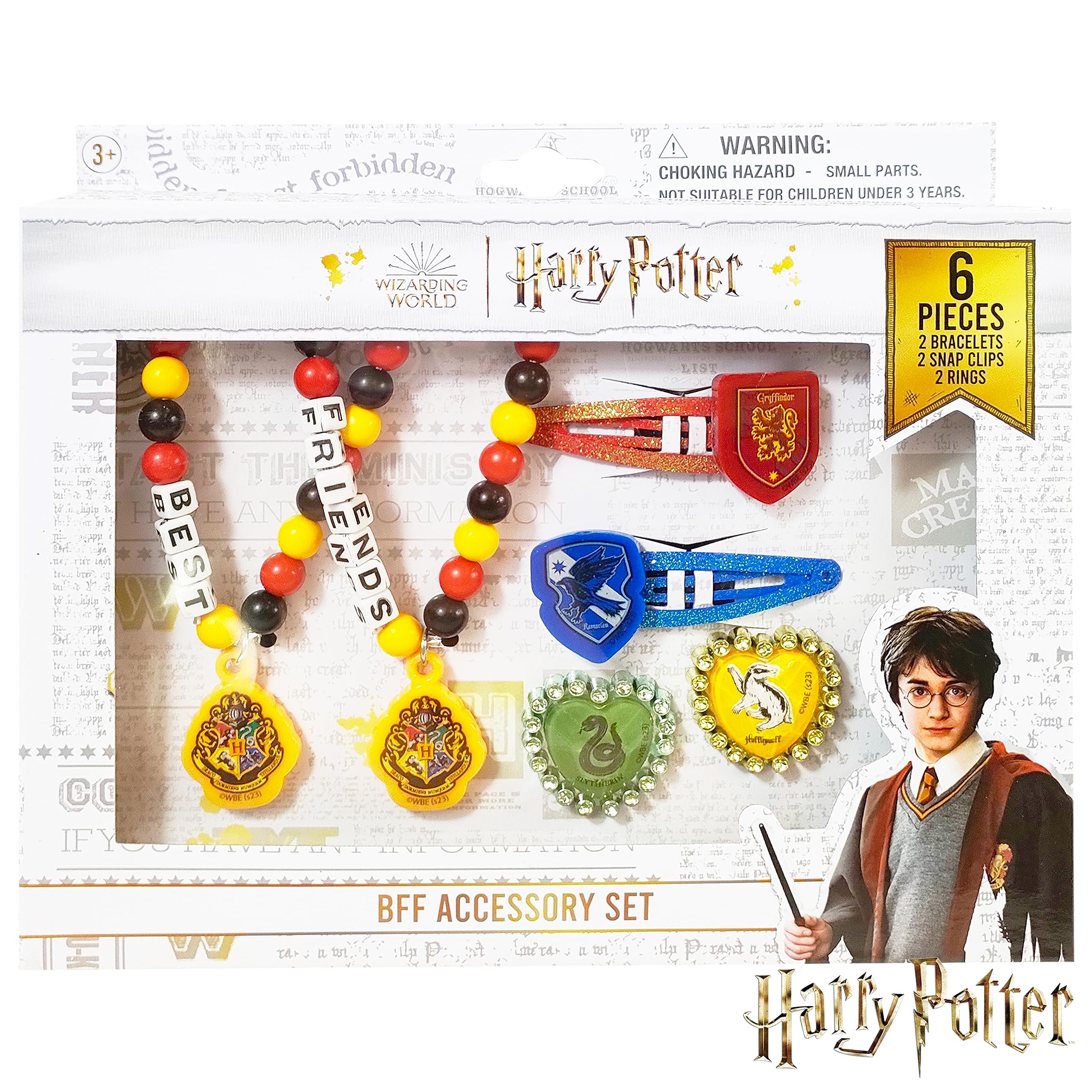 LUV HER Harry Potter Girls BFF 6 Piece Toy Jewelry Box Set with 2 Rings, 2 Bead Bracelets and Snap Hair Clips Ages 3+ - LuvHer Shop