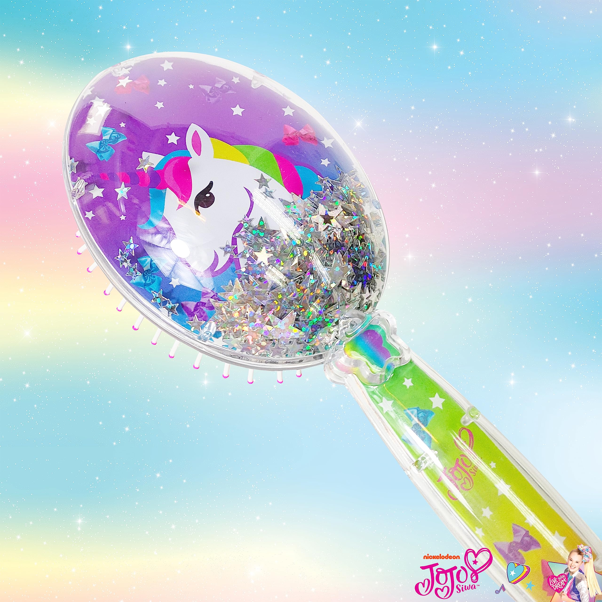 Jojo Siwa Unicorn Girls Confetti Hair Brush, Rainbow Color, Ages 3+ - LuvHer Shop