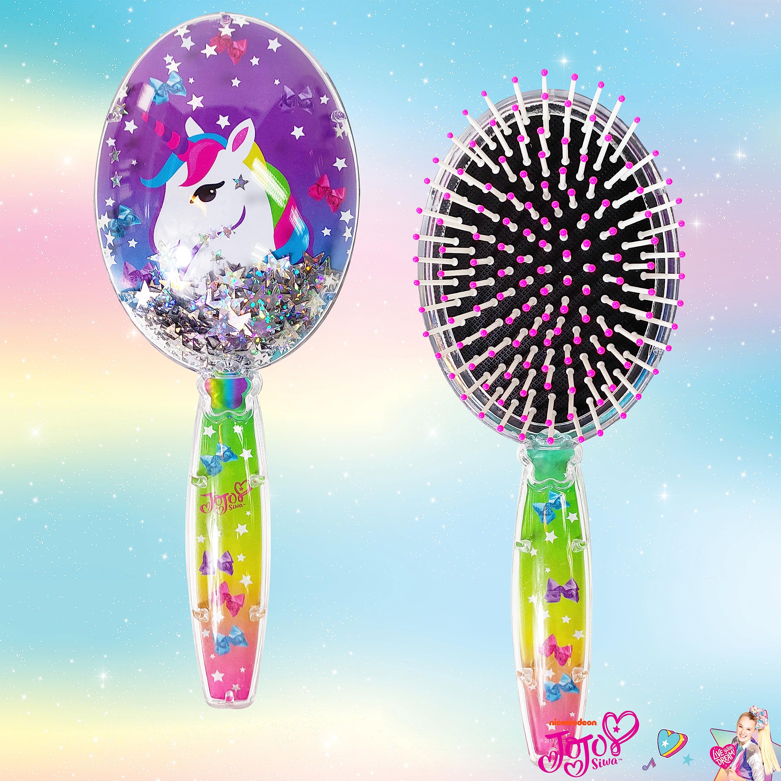 Jojo Siwa Unicorn Girls Confetti Hair Brush, Rainbow Color, Ages 3+ - LuvHer Shop